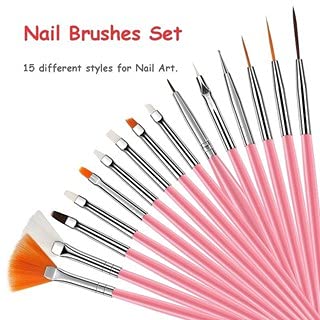 24 Sheets D.B.Z. Nail Vinyl Decals Stickers with 15 Nail Art Brushes & 100 Nail Tips + 2 Nail Glues - Complete Nail Art Kit for DIY Manicure, Salon & Home Use