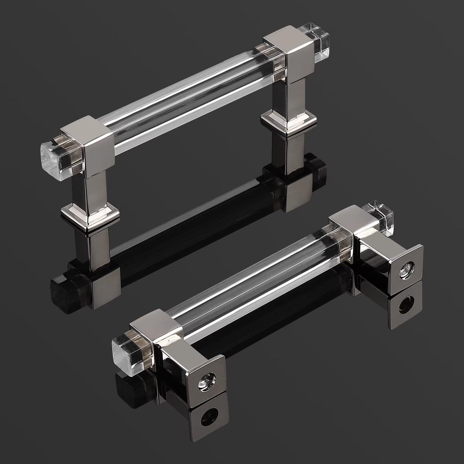 10 Pack Square Acrylic Cabinet Pulls - 3-3/4