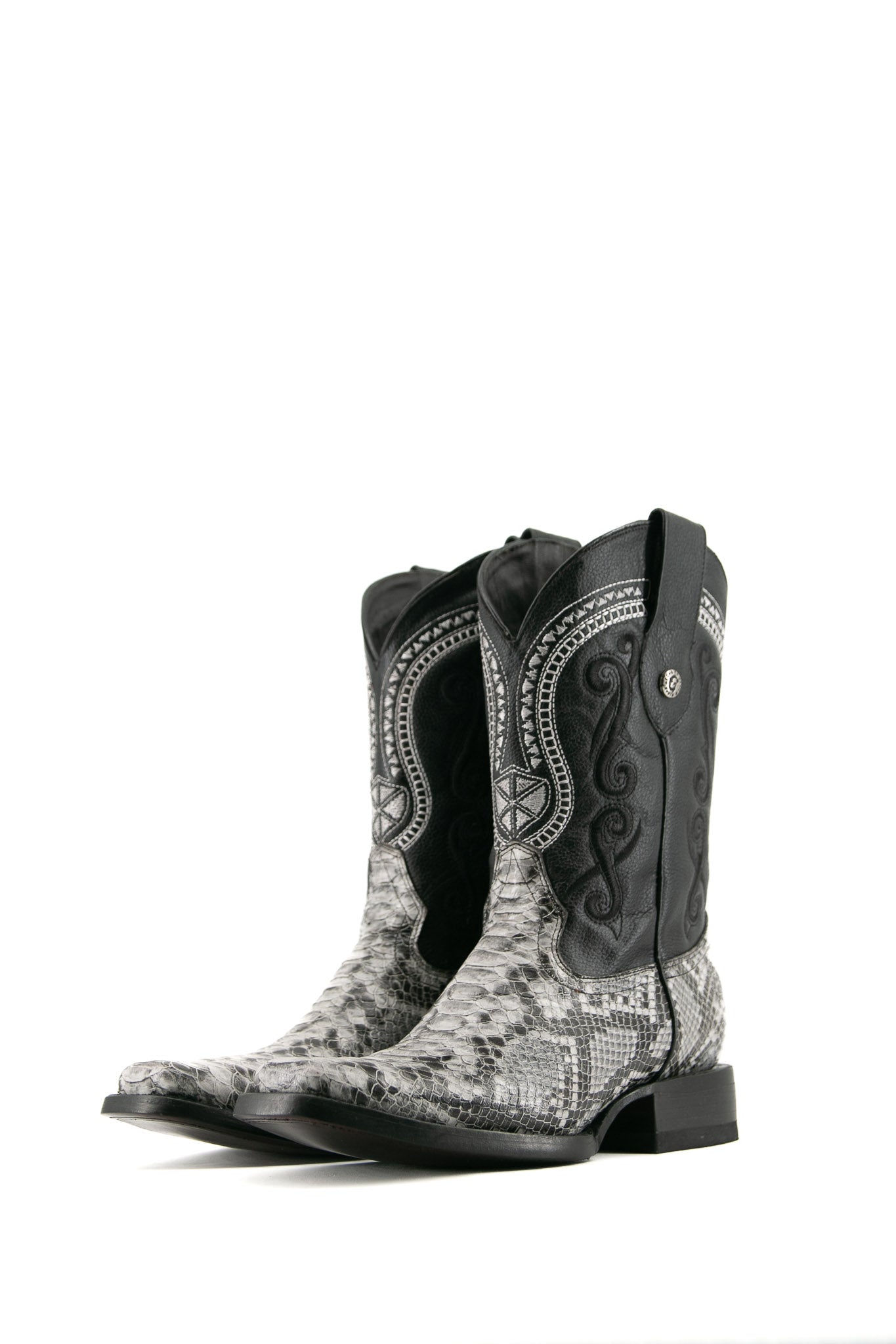 Authentic Python Skin Rodeo Toe Cowboy Boots for Men - Western Style Riding & Country Fashion - Perfect for Rodeo, Line Dancing, and Outdoor Events