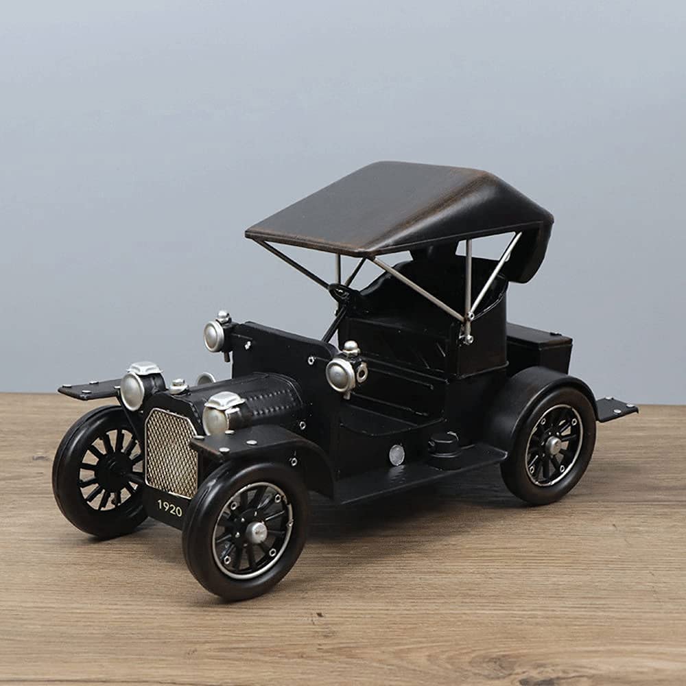 Vintage Classic Car Model - Handmade Metal Static Toy, Retro Desktop Decor, Collectible Craft Gift for Men & Boys - Perfect for Home Office, Man Cave, and Car Enthusiast Collections