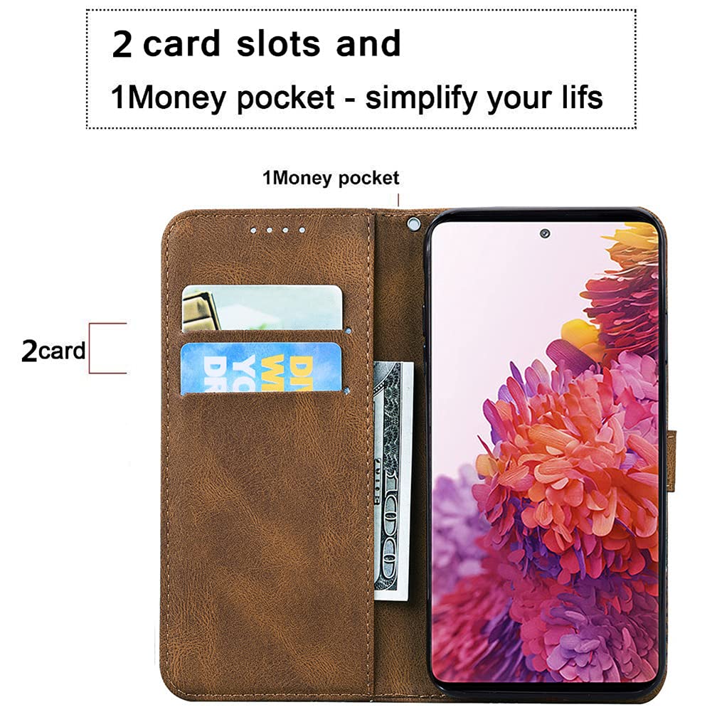 Apple iPhone 13 Pro Max Case - Butterfly Embossed PU Leather Flip Wallet Cover with Card Slots & Stand | Protective Case for iPhone 13 Pro Max (Butterfly Brown) | Perfect for Daily Use, Travel & Business Meetings