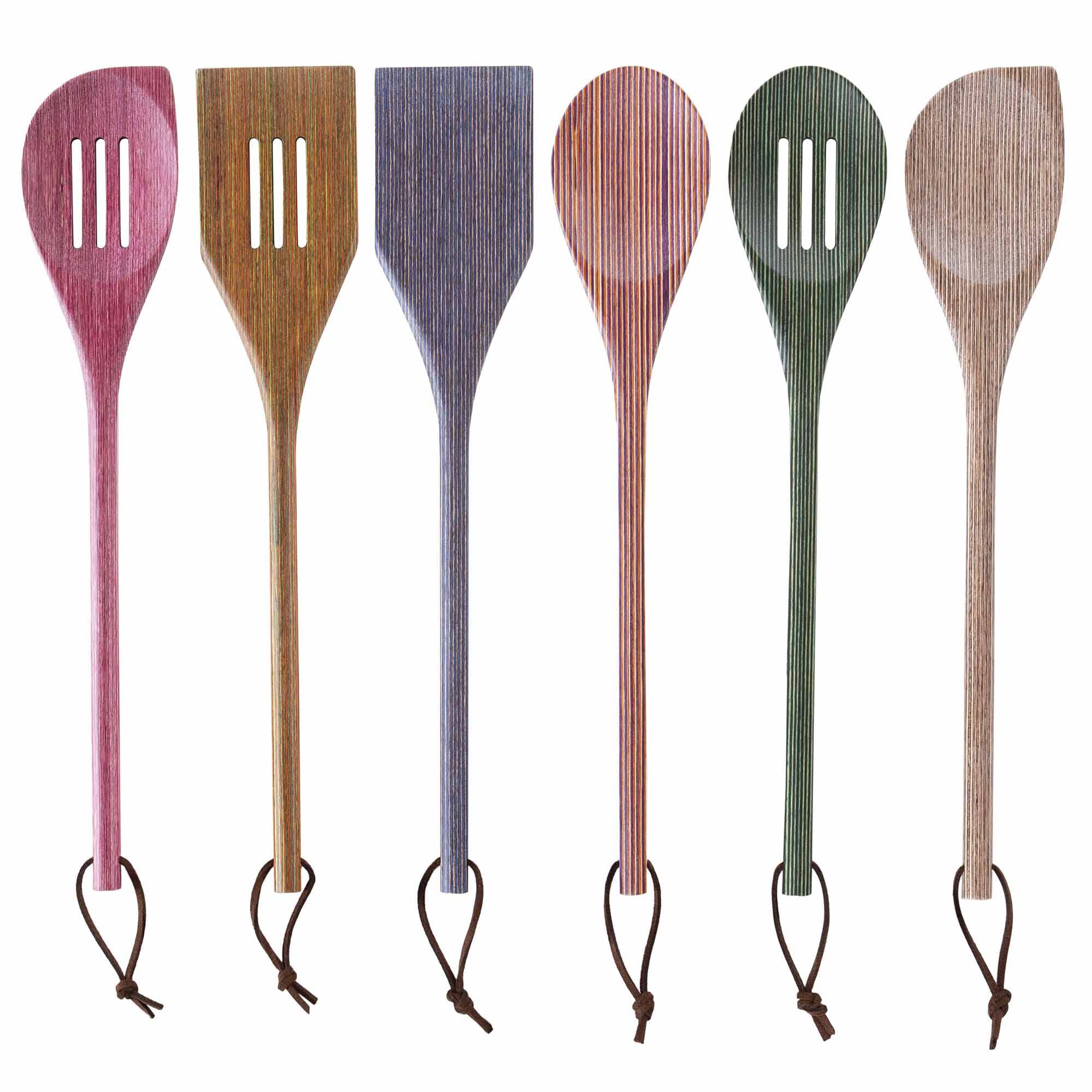 Baltique® Costa Nova 6-Piece Nonstick Cooking Utensil Set - Wooden Handle Kitchen Tools for Baking, Frying & Sauteing - Perfect Gift for Home Chefs