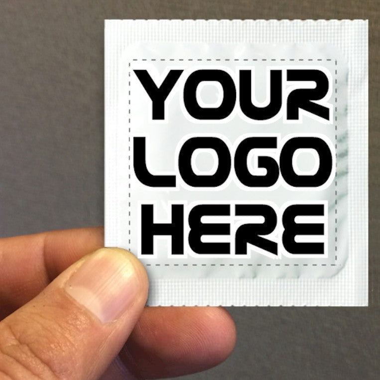 Custom Printed Logo Condoms - Personalized with Clear Brand Label - Perfect for Promotional Events, Corporate Gifts & Safe Sex Awareness Campaigns