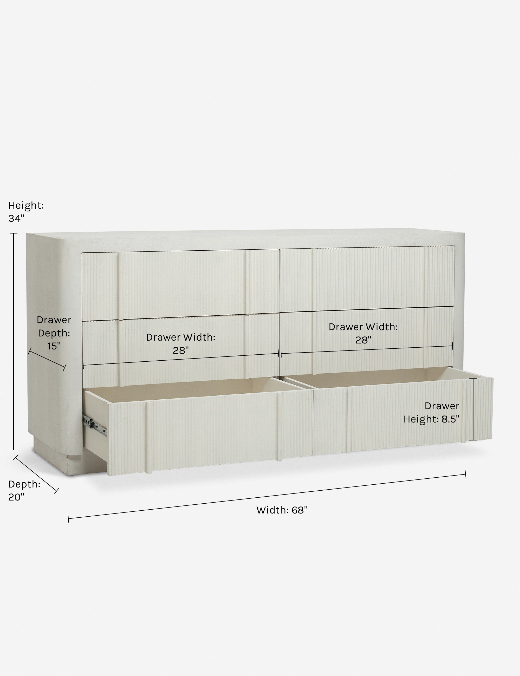 Sarah Sherman Samuel Merrit Dresser - Modern Wooden Dresser with 6 Drawers for Bedroom Storage & Organization | Perfect for Master Bedroom, Guest Room & Nursery