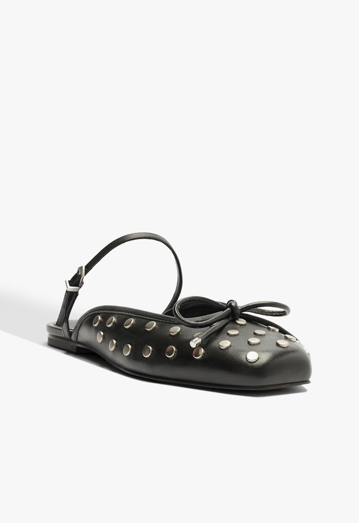 Arissa Black Leather Mule Flats for Women - Comfortable Slip-On Shoes for Casual Wear, Office & Travel