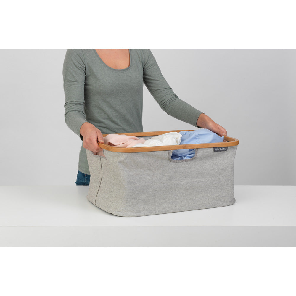 Foldable Laundry Hamper 40L Grey - Collapsible Clothes Hamper for Bedroom, Bathroom & Travel - Space Saving Storage Solution for Dirty Clothes