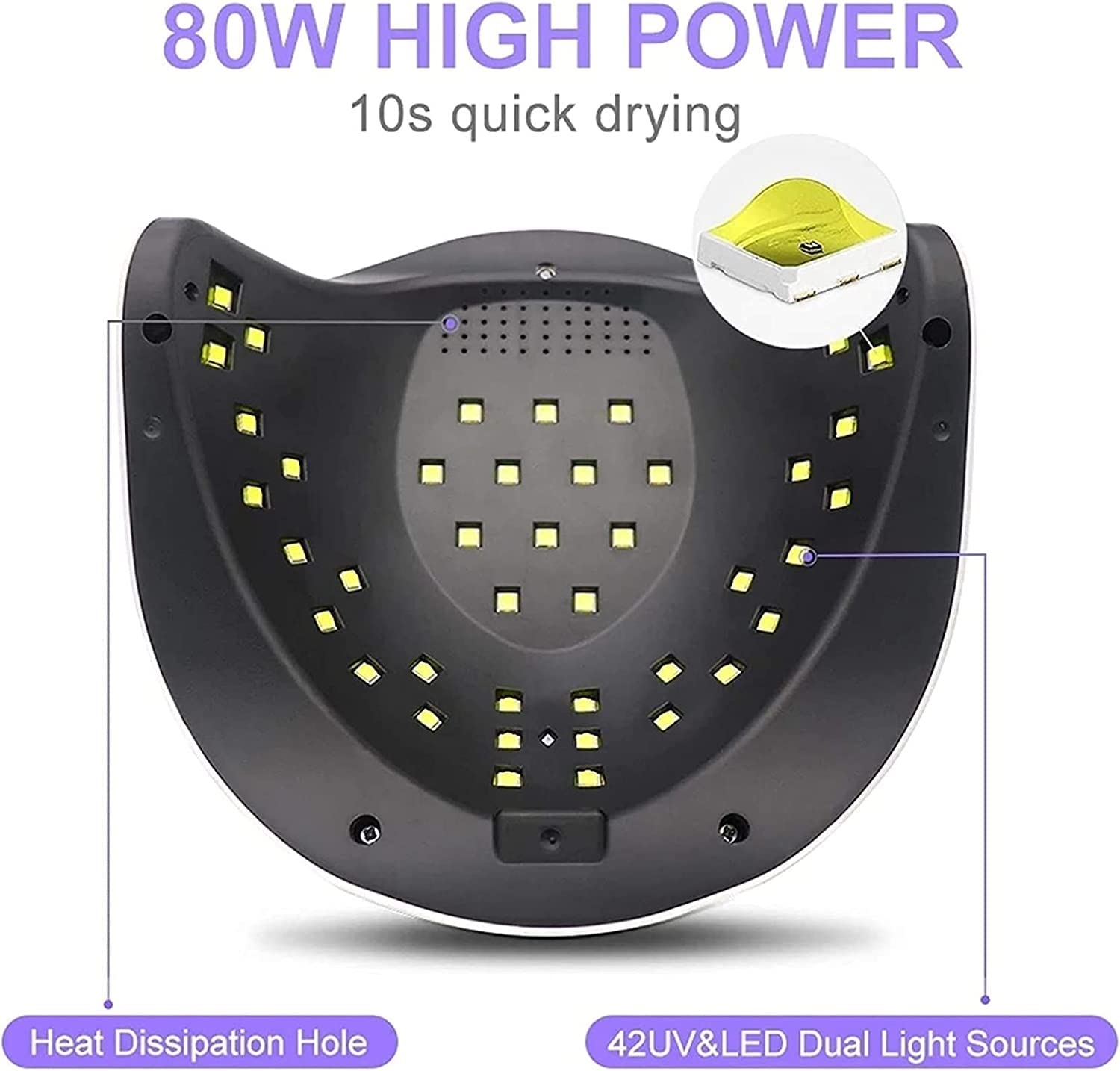 168W UV LED Nail Lamp - Professional Gel Nail Dryer with 4 Timer Settings & Auto Sensor, 42 LED Beads for Fast Curing | Perfect for Home Manicures, Salon Nail Art & Gel Polish Application