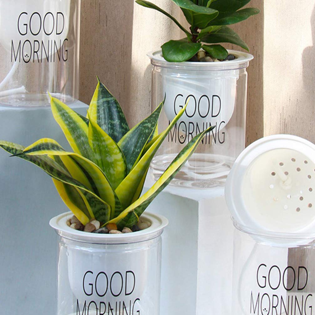 Angoily 2-Pack Self-Watering Flower Pots with Water Storage - Plant Holder for Indoor/Outdoor Plants, Perfect for Home Decor, Office, Balcony & Garden Use