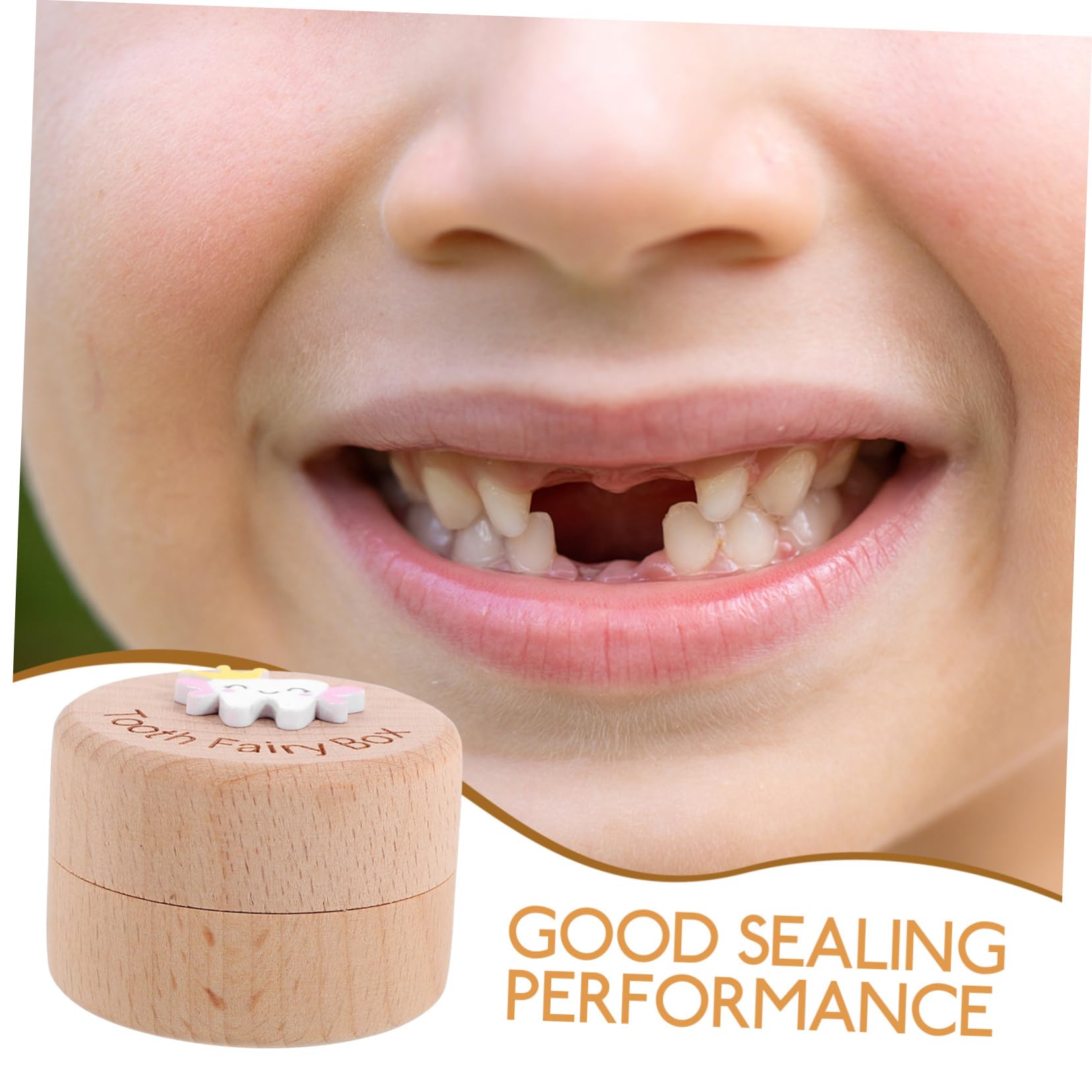 PRETYZOOM Wooden Baby Tooth Keepsake Box - First Tooth Holder for Kids, Children's Tooth Fairy Organizer with Fetal Hair Storage - Perfect for Baby Shower Gifts & Memory Preservation