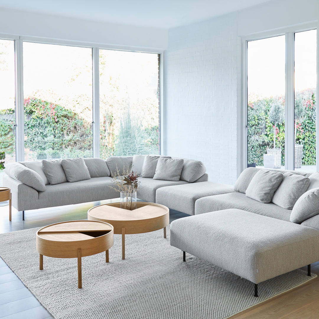 Modern Collar Pre-Configured Sectional Sofa - 7-Piece Modular Living Room Set for Comfortable Home & Office Seating