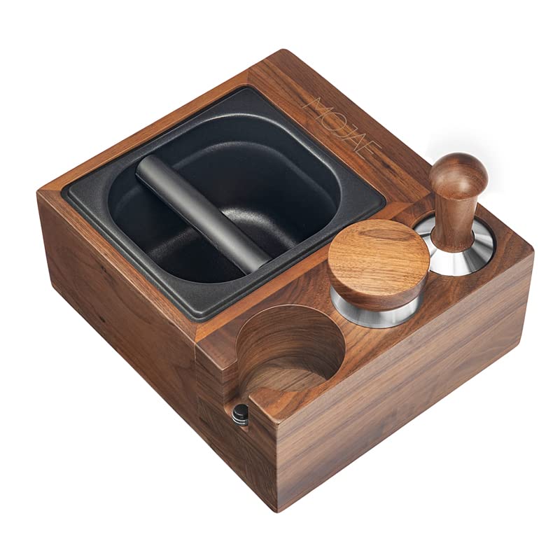 MNSSRN Wooden Coffee Filter Tamper Holder - Rust-Resistant Coffee Dispenser & Tamper Stand with Durable Wooden Base | Perfect for Espresso Bars, Home Brewing & Coffee Shops