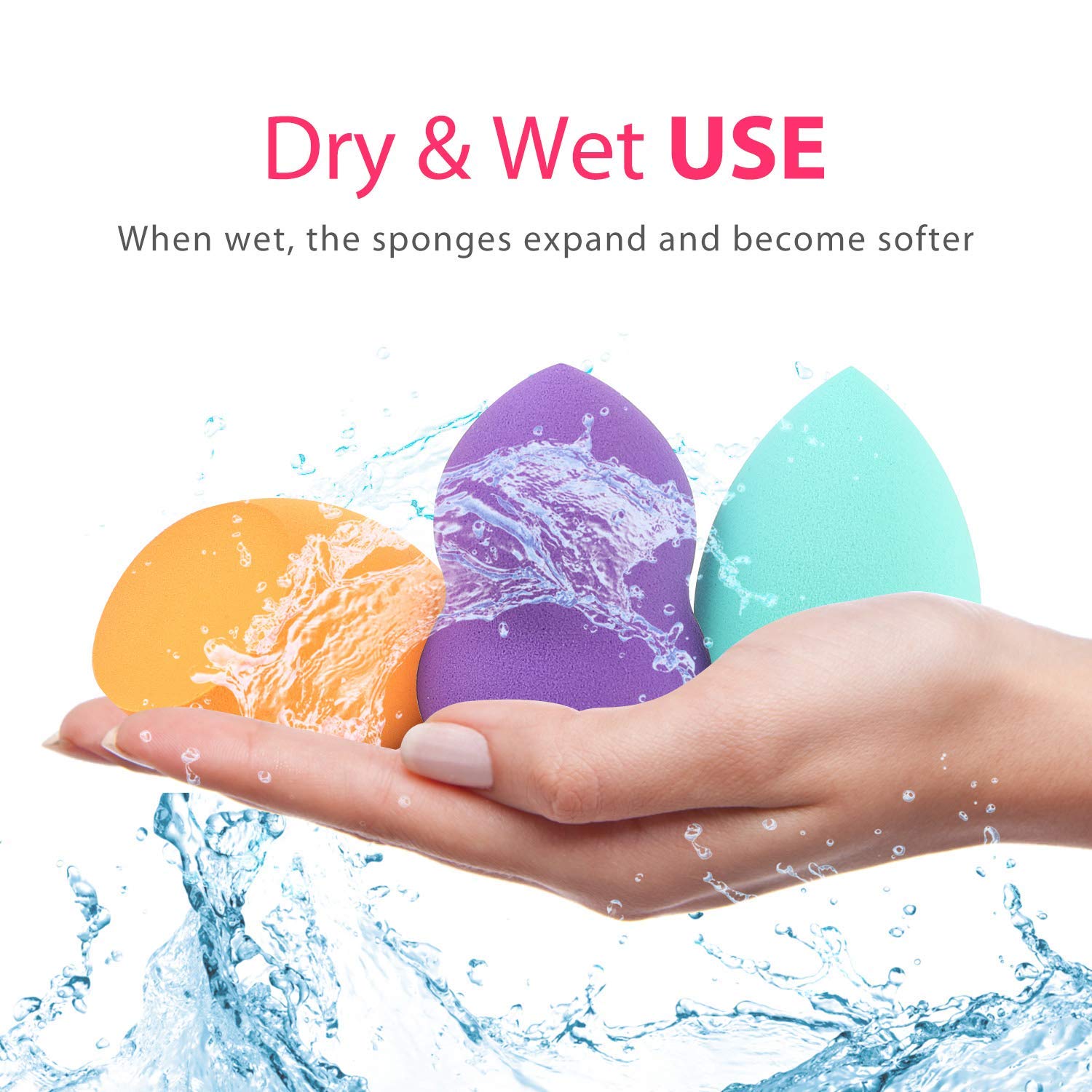 Professional Dry & Wet Makeup Sponge Set - 12 Pcs Beauty Blender for Liquid, Cream & Powder Foundation | Multi-Colored Cosmetic Sponges for Flawless Blending | Perfect for Everyday Makeup, Travel & Professional Use