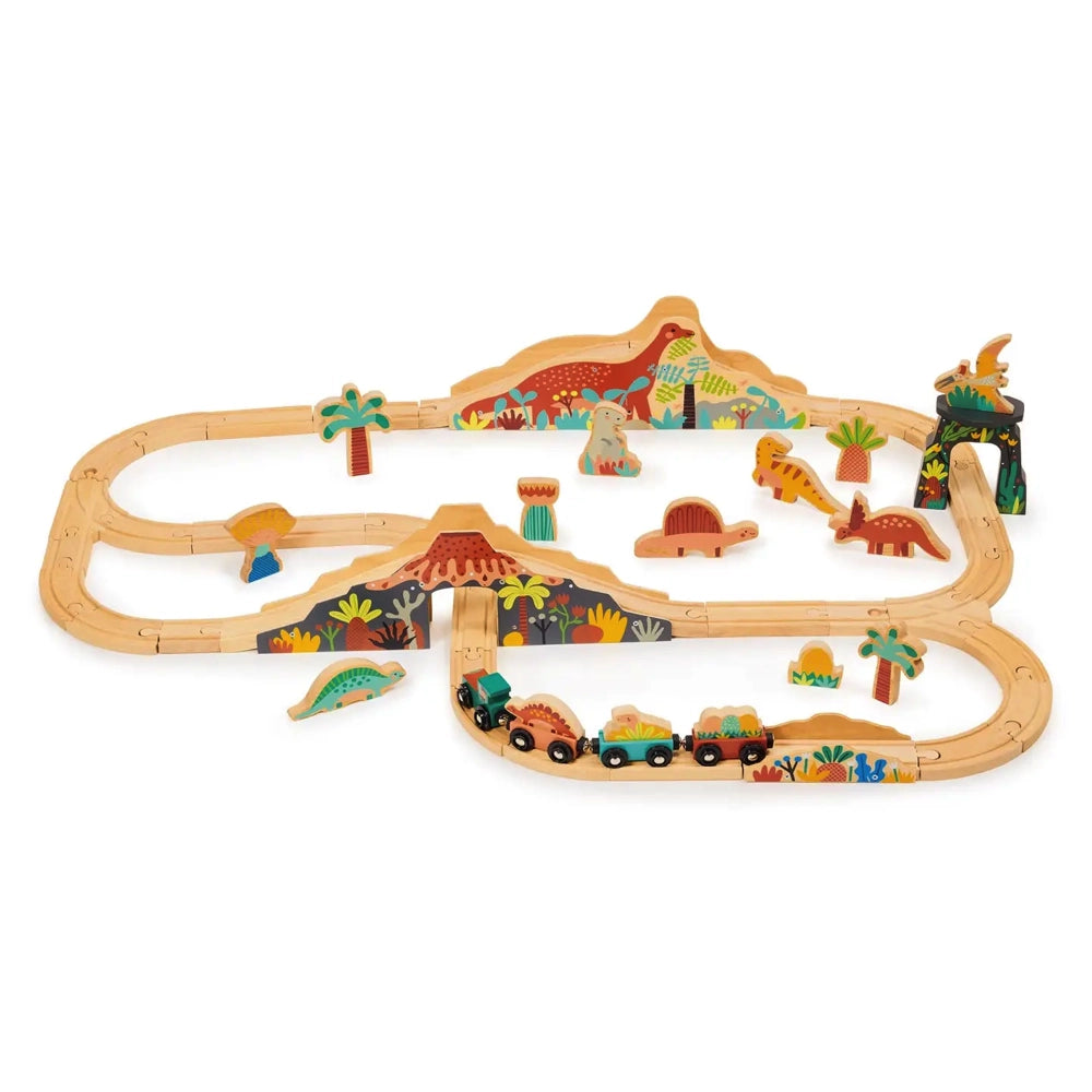 Mentari Toys Railway Set - Lost World Dinosaur Train Tracks for Kids | STEM Educational Building Toy | Perfect for Birthday Gifts & Indoor Playtime