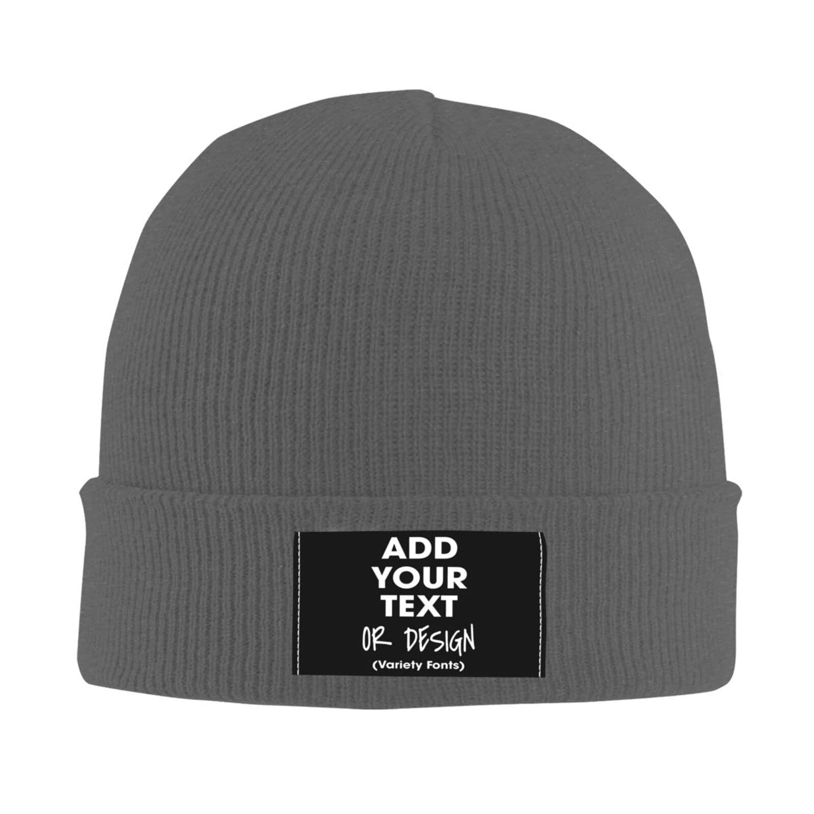 Custom Beanies for Men & Women - Personalized Knit Hats with Text, Photo, or Logo - Warm Winter Beanie for Outdoor Activities, Gifts & Fashion