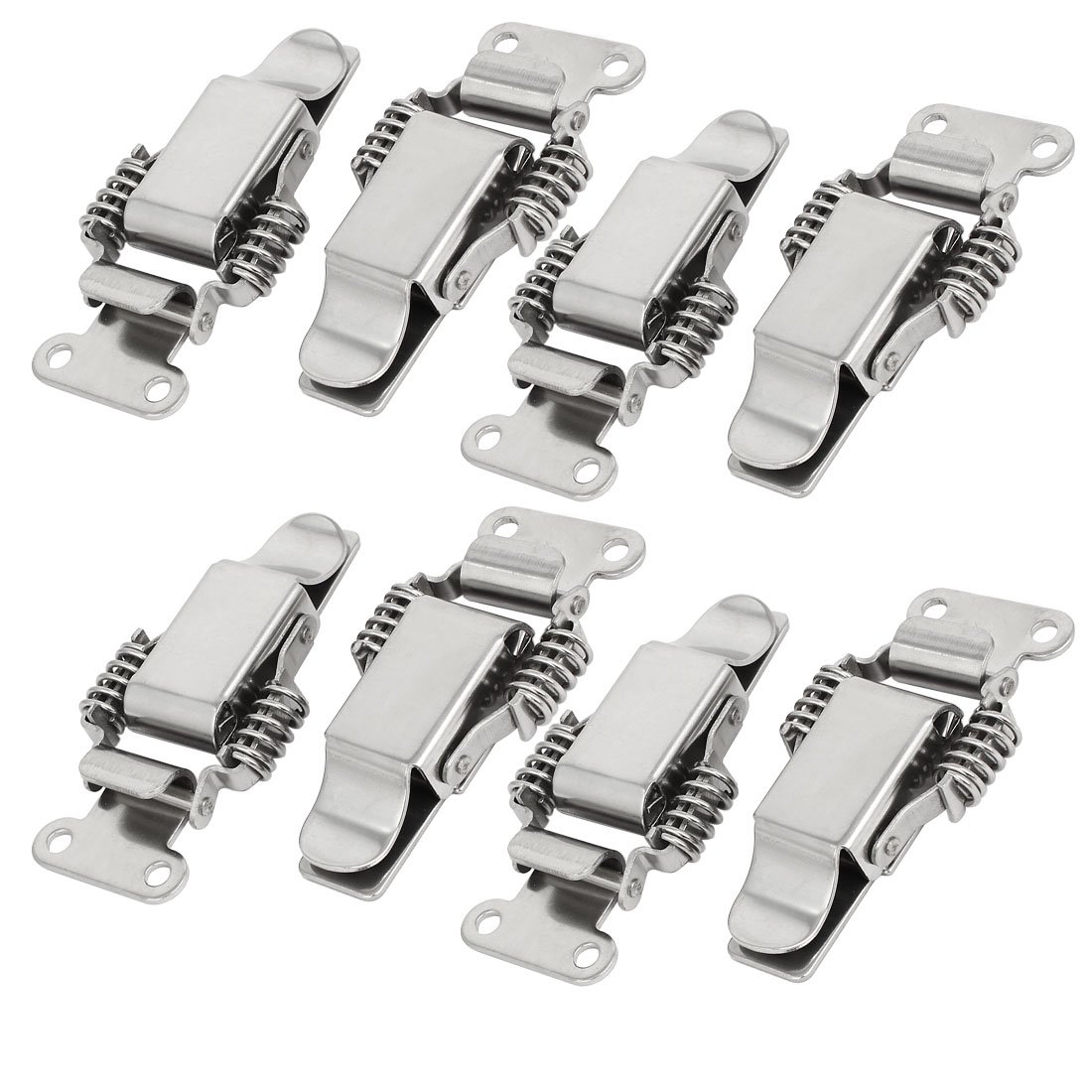 Stainless Steel Toolbox Latches - 8pcs Heavy Duty Spring Loaded Toggle Clamps with Straight Loop for Tool Boxes, Cabinets & Industrial Cases | Secure Fastening Solution for DIY Projects & Professional Use
