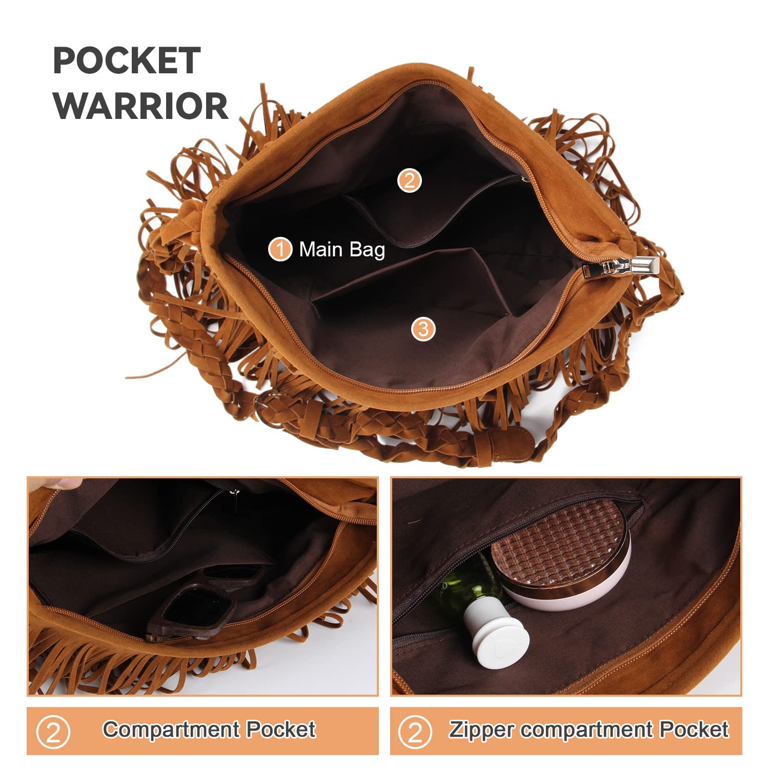 Stylish Faux Suede Fringe Crossbody Bag for Women - Western Boho Shoulder Purse with Adjustable Strap | Perfect for Music Festivals, Travel & Everyday Use