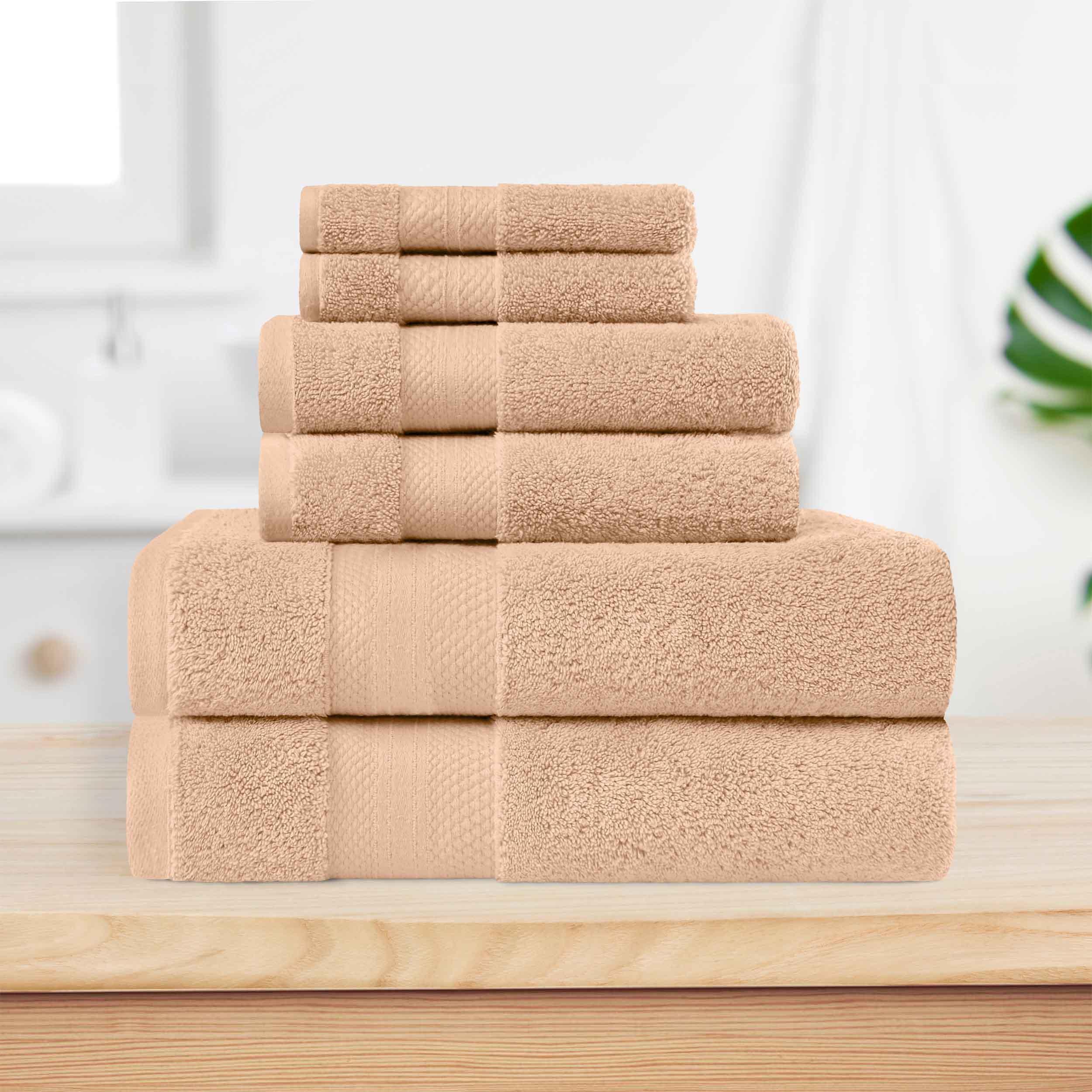 Premium 6-Piece Turkish Cotton Towel Set - Ultra Plush, Highly Absorbent Bath Towels for Spa, Gym & Luxury Home Use