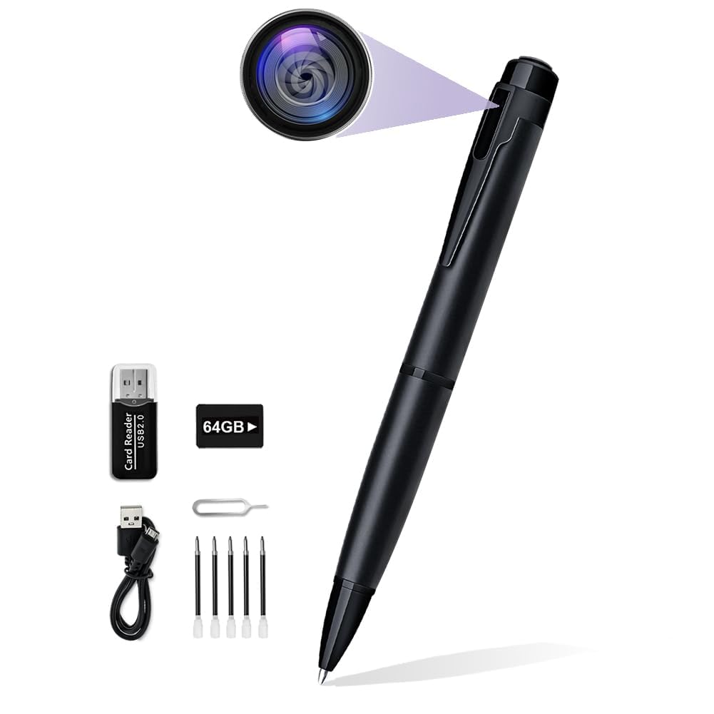 64GB Hidden Spy Camera - Full HD 1080P Mini Nanny Cam with Night Vision | Small Discreet Security Camera for Home, Office & Car Surveillance | Perfect for Nanny Monitoring, Pet Watching & Business Security