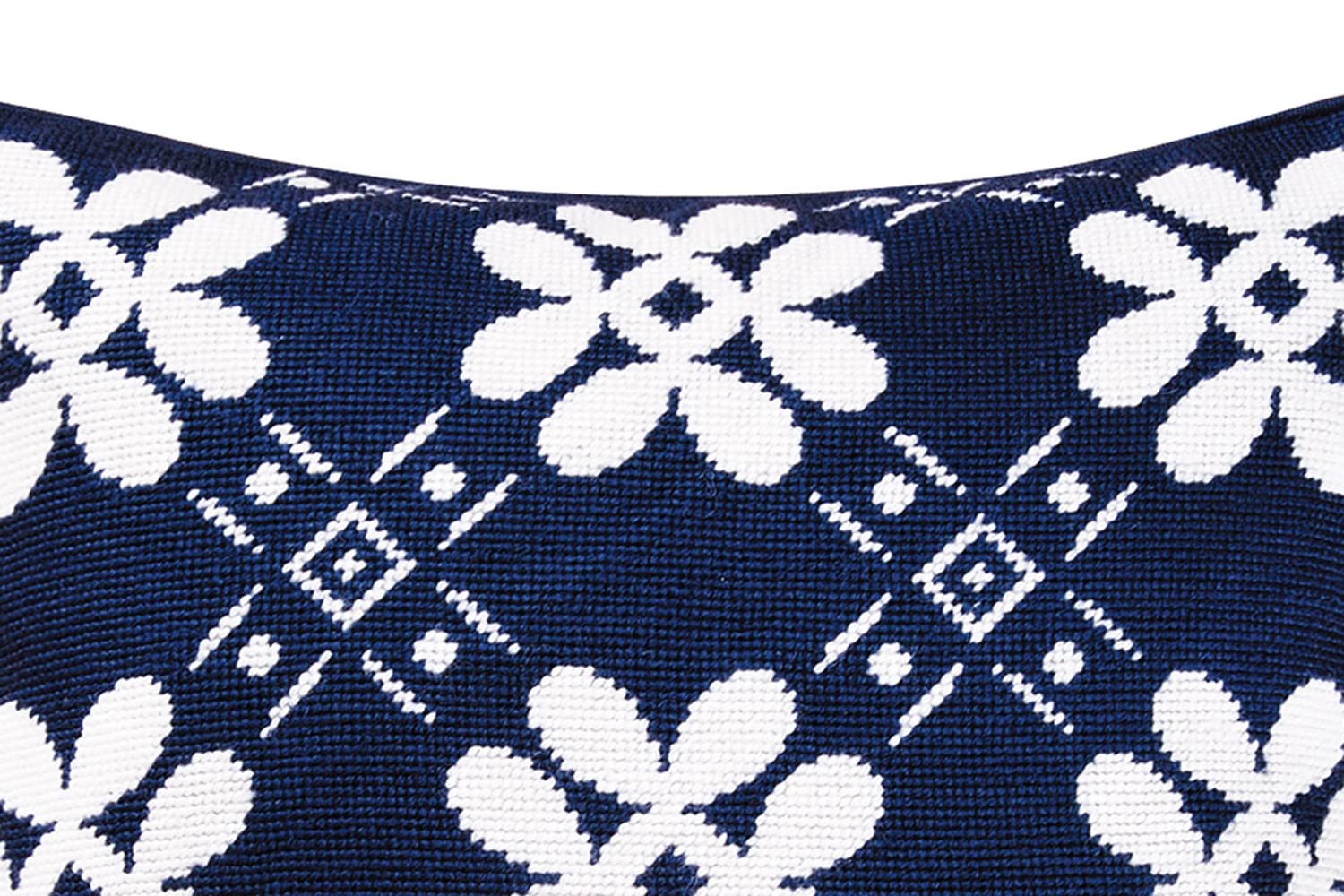 C&F Home Navy Blue Needlepoint Decorative Pillow 18x18 Inch - Perfect for Sofa, Bed, Couch & Living Room Accent
