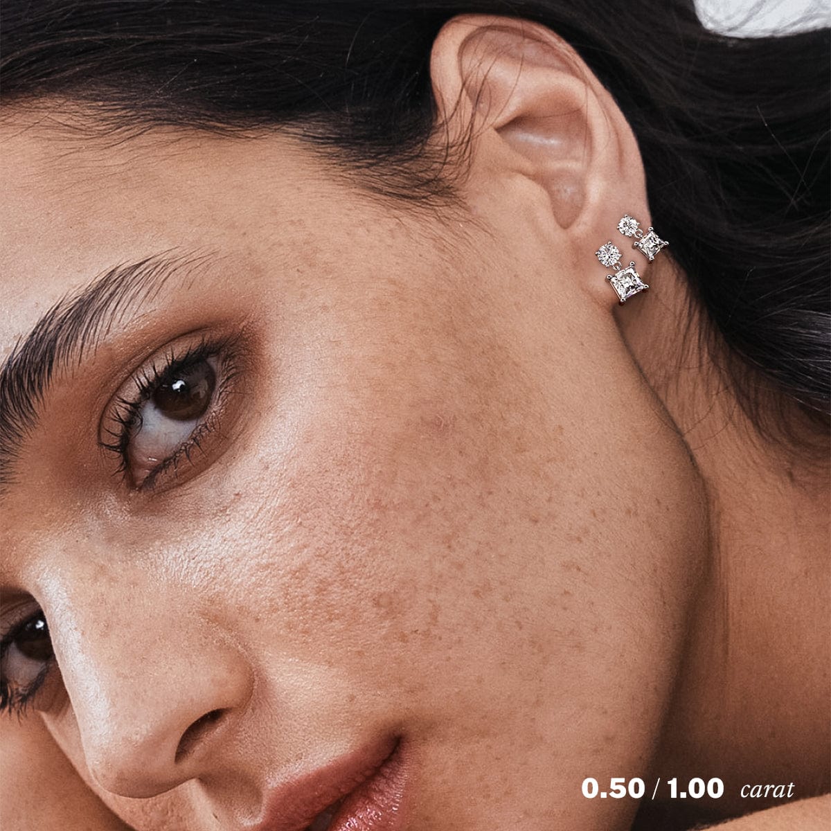 2 Carat Princess Cut Diamond Drop Earrings for Women - Elegant Dangling Earrings for Weddings, Parties & Special Occasions