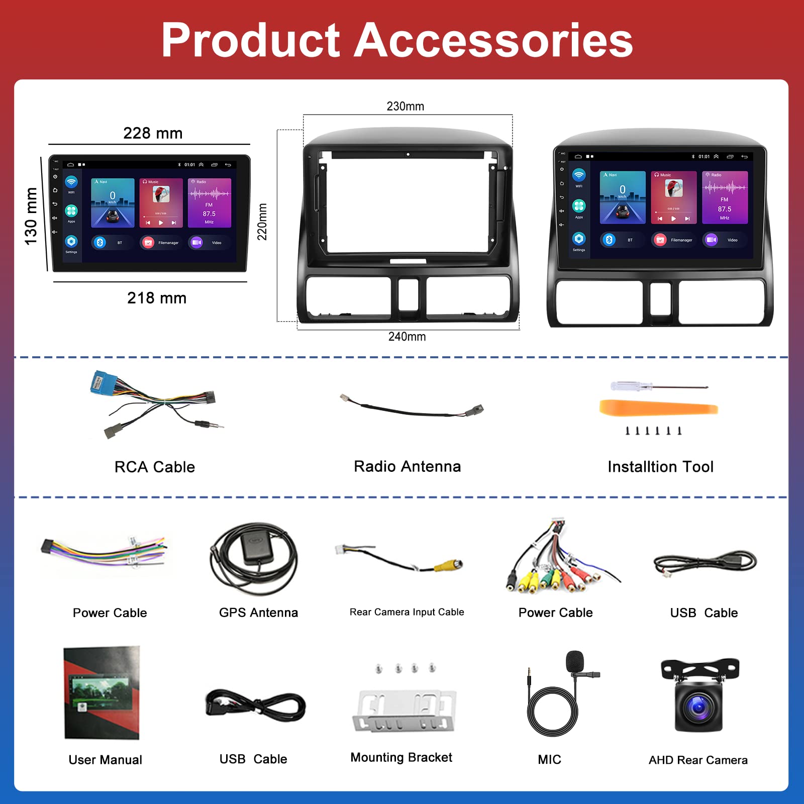 2+64GB Android 13 Car Stereo for Honda CRV 2002-2006 | 9