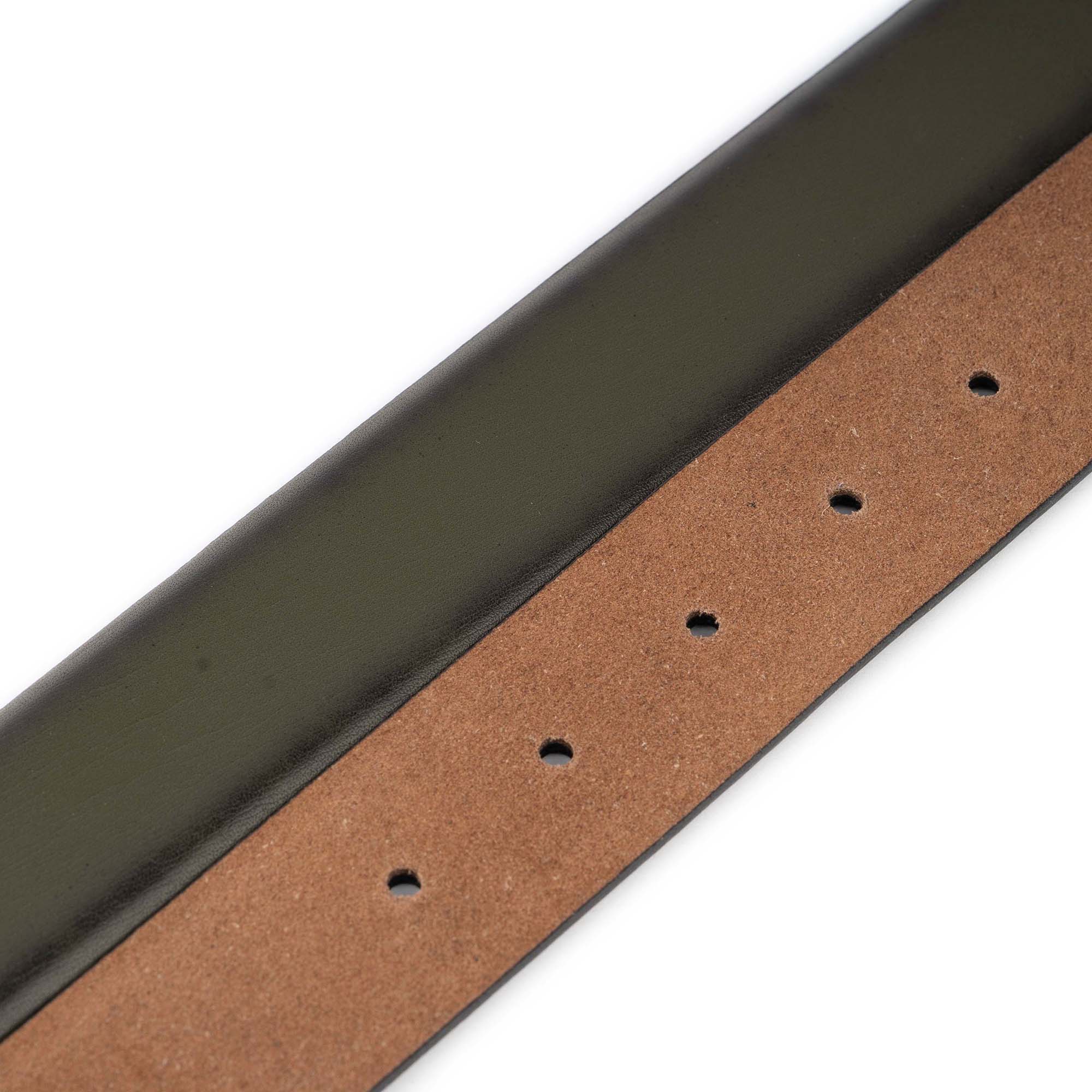 Genuine Leather Olive Green Men's Belt Strap - Replacement for Dunhill Buckles | Durable & Stylish Accessory for Business, Casual & Formal Wear