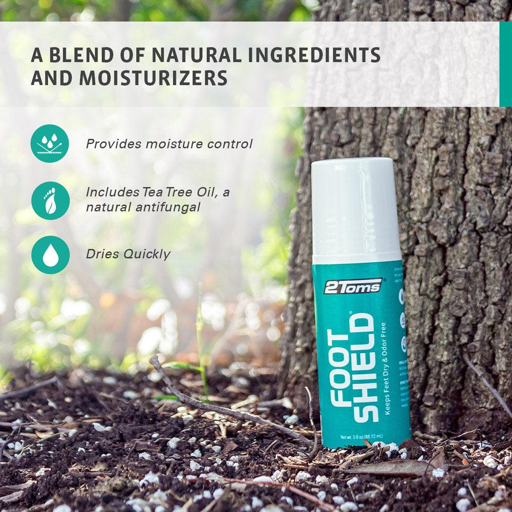 2Toms Foot Shield Foot Powder - Odor Control & Sweat Absorption for Athletes & Active Lifestyles - Perfect for Running, Hiking & Gym Workouts
