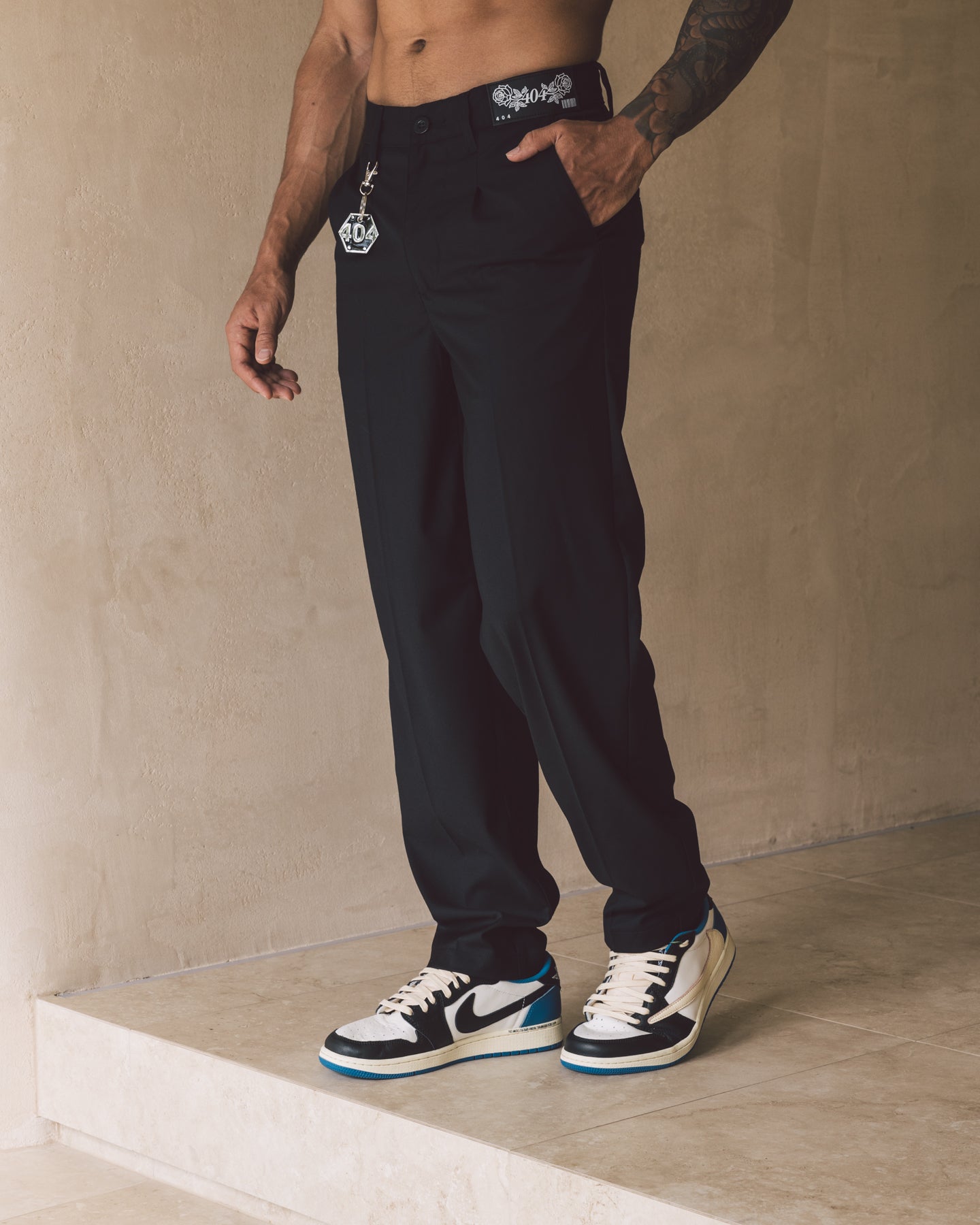 404 Liberty Baggy Trousers for Men - Loose Fit Casual Pants in Black | Streetwear, Hip Hop Style, Everyday Comfort Wear