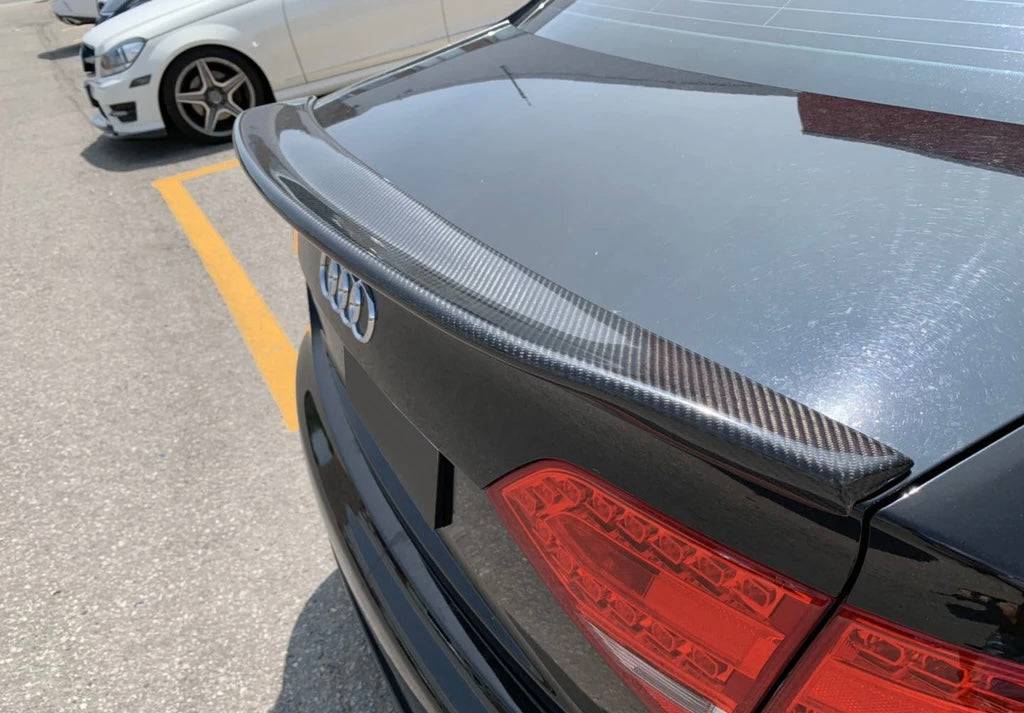 2009-2012 Audi A4 B8 / A4 Quattro / S4 Type A Rear Spoiler - Genuine Carbon Fiber (CF) - Enhances Aerodynamics & Sporty Look for Street Racing & Car Shows