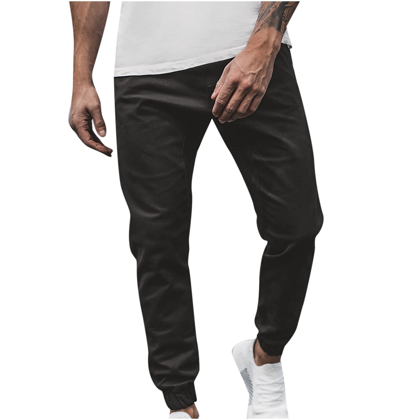 **Qucopqe Men's Khaki Casual Jogger Pants - Classic Fit Sweatpants for Running, Sports & Summer | Comfortable Tall Lounge Pants for Workout, Travel & Everyday Wear**