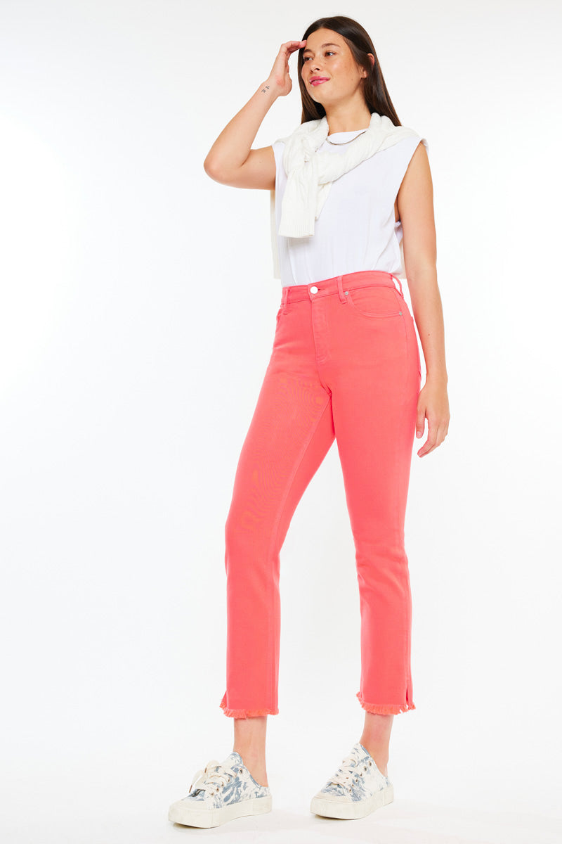 Tiana High Rise Slim Straight Jeans for Women - Stretchy Denim Pants, Comfortable & Flattering Fit - Perfect for Casual Wear, Office, and Night Out