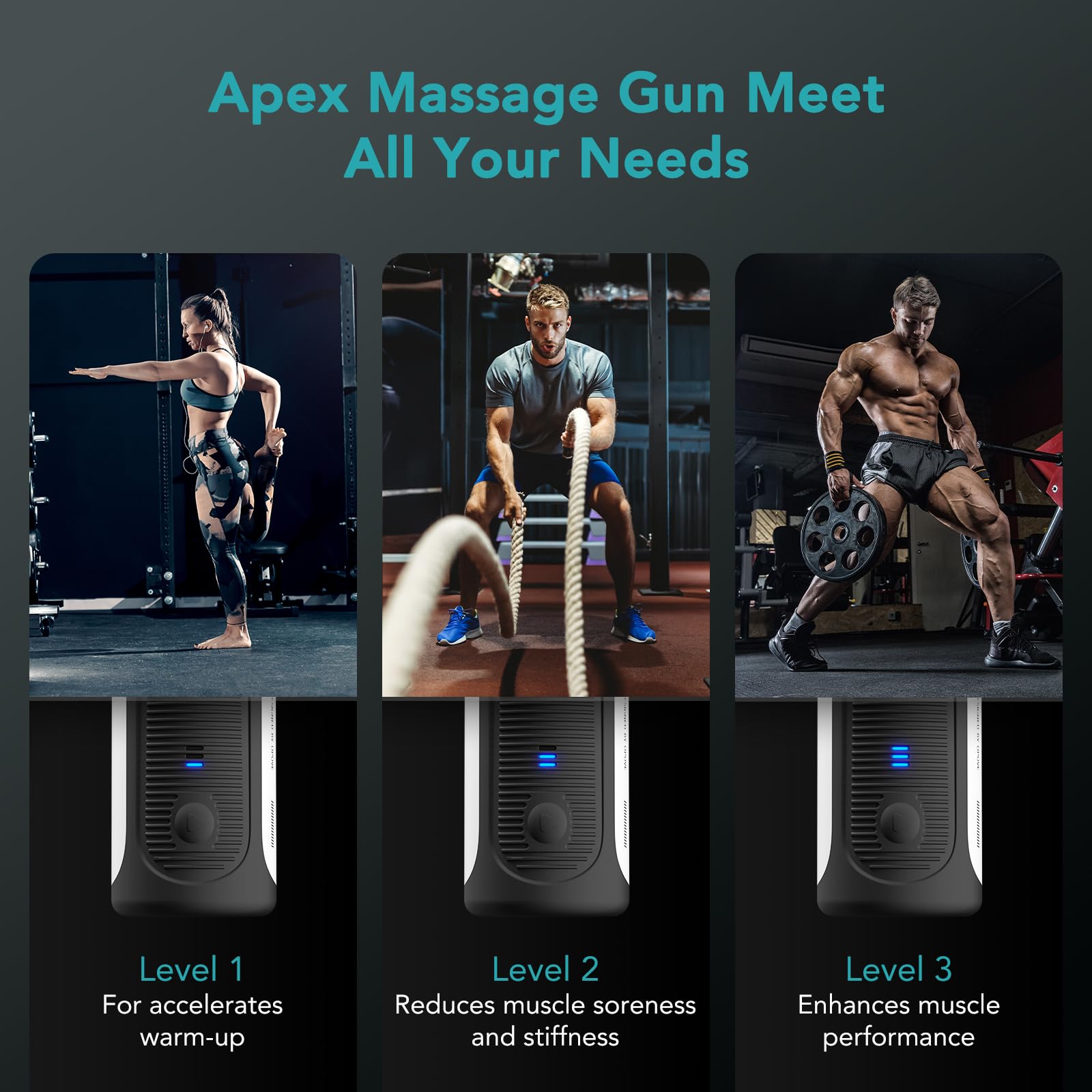 Opove Apex Deep Tissue Massage Gun - 14.5mm Percussion Therapy for Muscle Pain Relief & Recovery | Professional Grade Massager for Athletes, Workout Recovery & Relaxation | Ergonomic Design for Easy Use | Silver | Perfect for Post-Workout, Physical Therapy & Home Relaxation