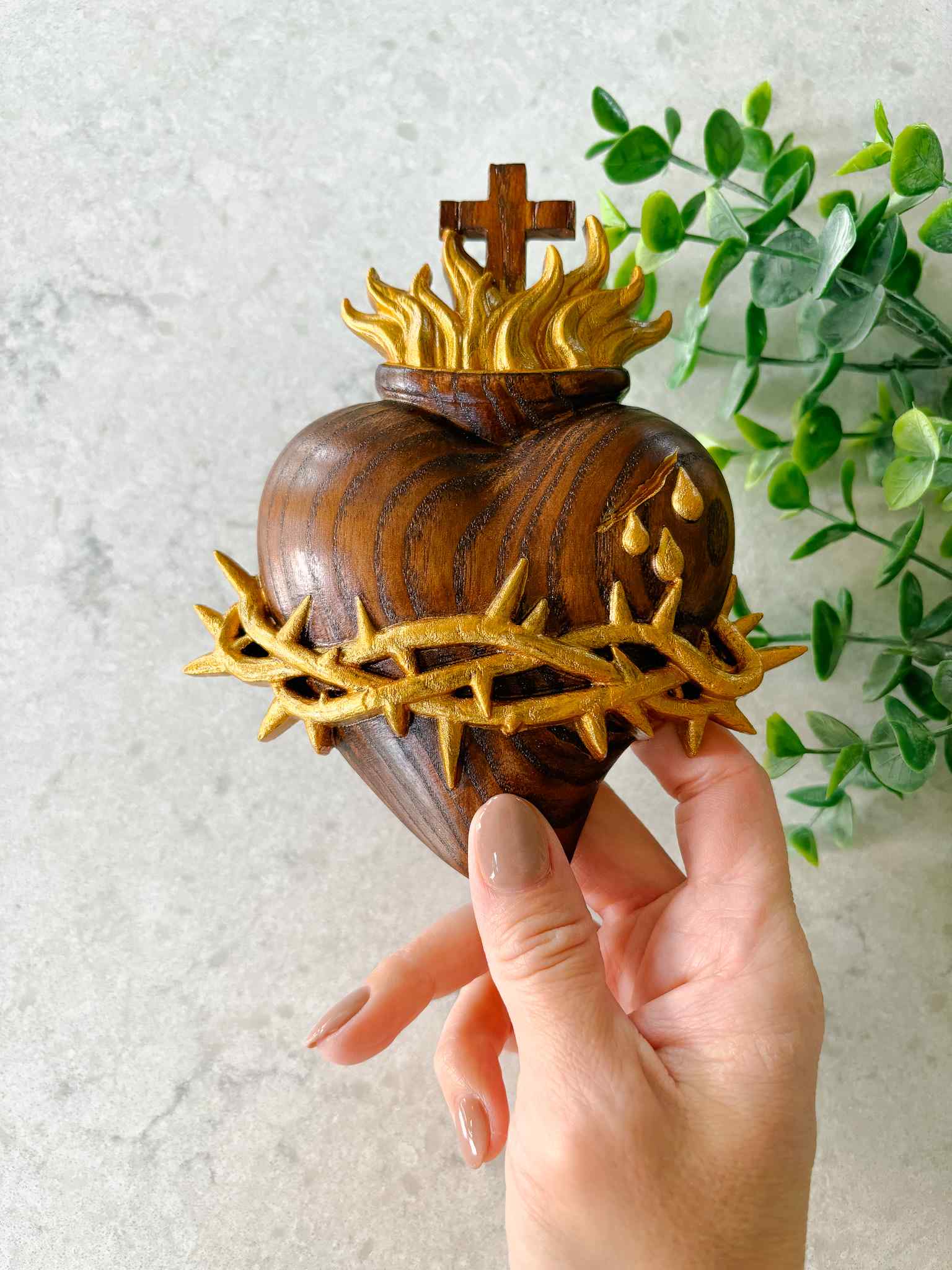 Hearts of the Holy Family Gold Pendant Necklace - Religious Jewelry for Women - Perfect for Baptism, First Communion & Faith-Based Gifts