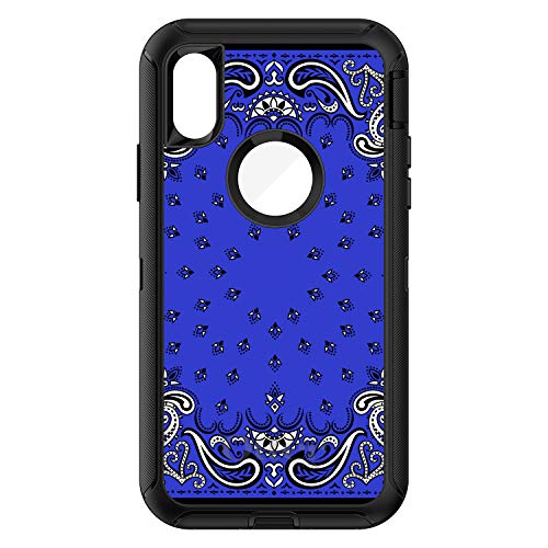 Bandana Print - Blue, Black, White On Black Case
