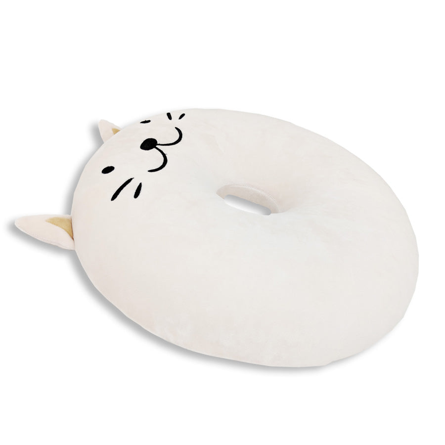 Memory Foam Donut Cat Themed Pillow - Crunches The Cat Plush Cushion for Neck Support, Back Pain Relief & Home Decor | Perfect for Anime Fans, Cat Lovers & Office Comfort