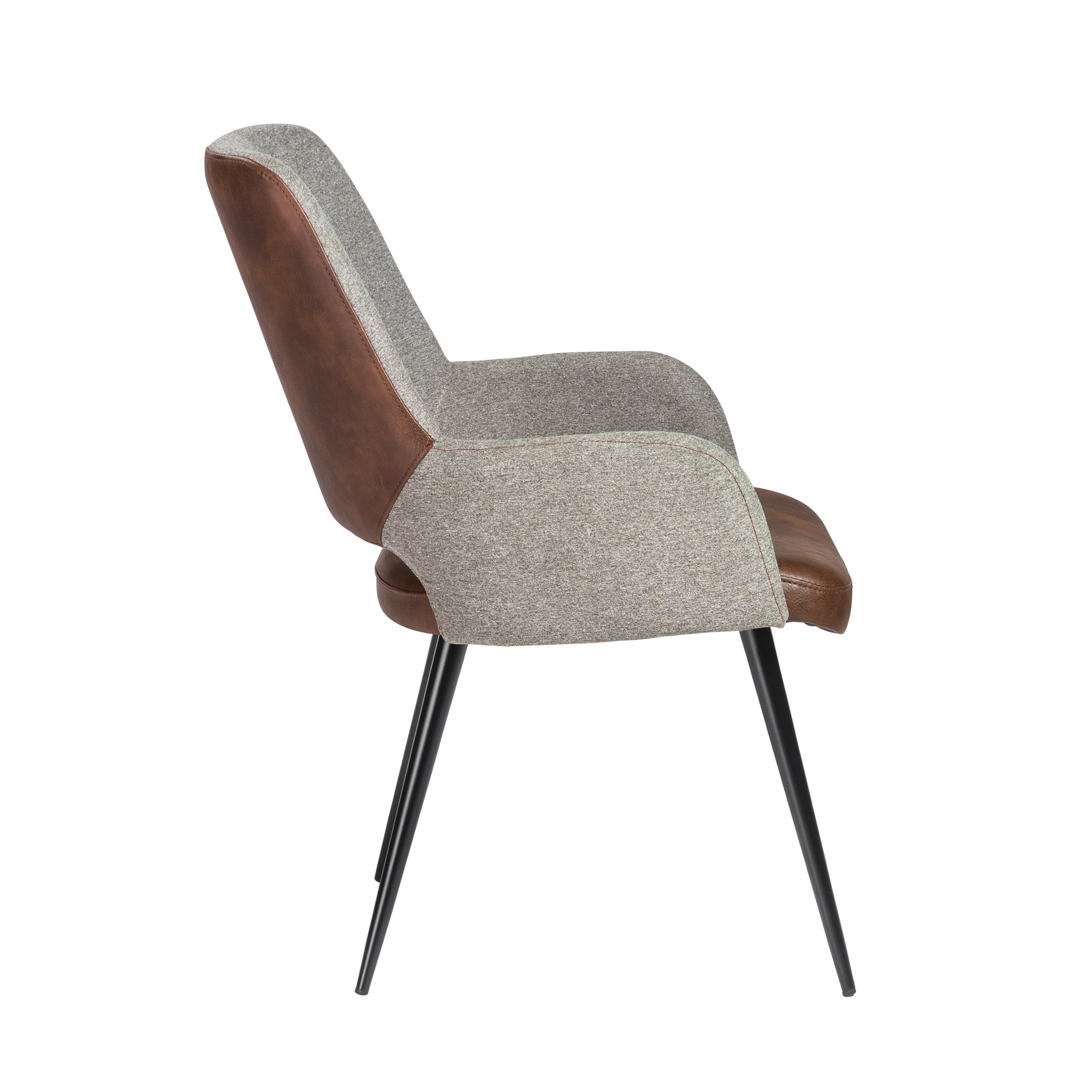 Eurostyle Modern Desi Armchair - Fabric & Leather Upholstered Living Room Chair for Home & Office Comfort