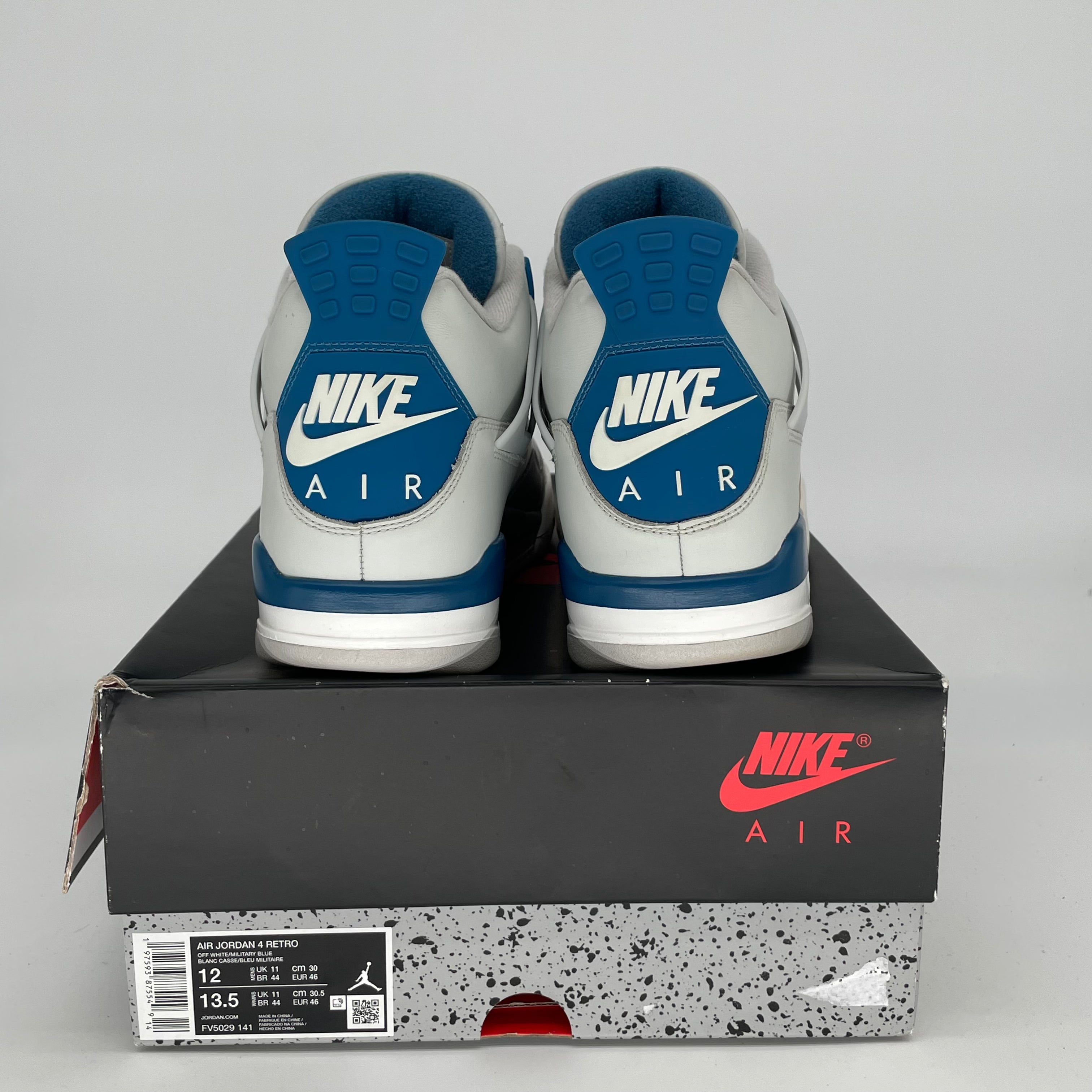 Original Air Jordan 4 Retro 'Military Blue' Men's Basketball Shoes - Size 12 (FV5029-141) | Authentic Sneakers for Casual Wear, Street Style & Sneaker Collectors