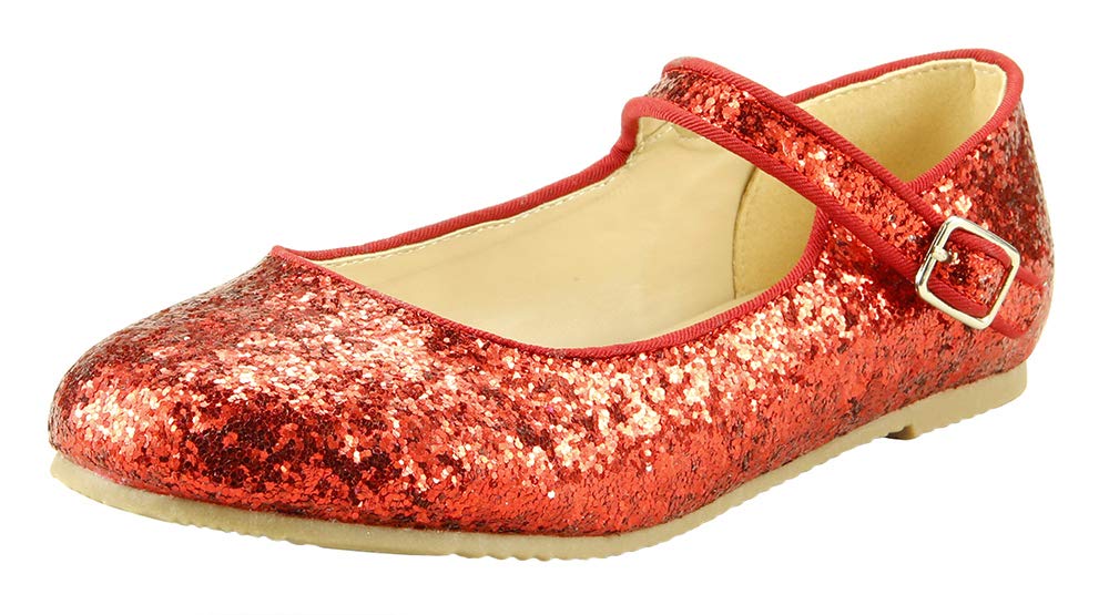 The Doll Maker Glitter Bean Flower T-Strap Flat Shoes - Stylish & Comfortable Women's Flats for Casual Wear, Office, and Date Nights