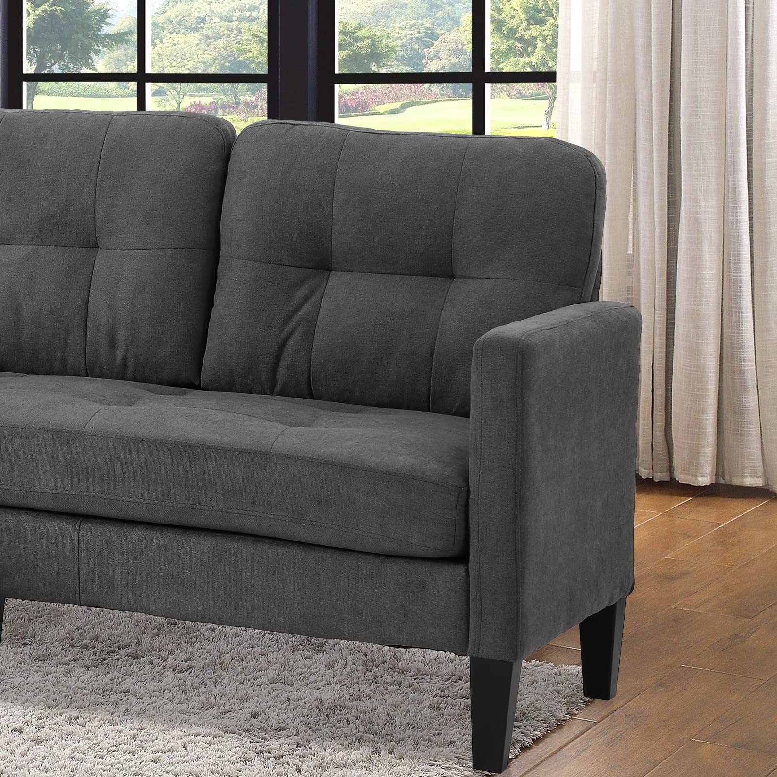 Modern Adjustable L-Shaped Sofa Set - Nordic Style Sectional Couch with Storage for Small Spaces, Grey - Perfect for Apartments, Living Rooms & Home Offices