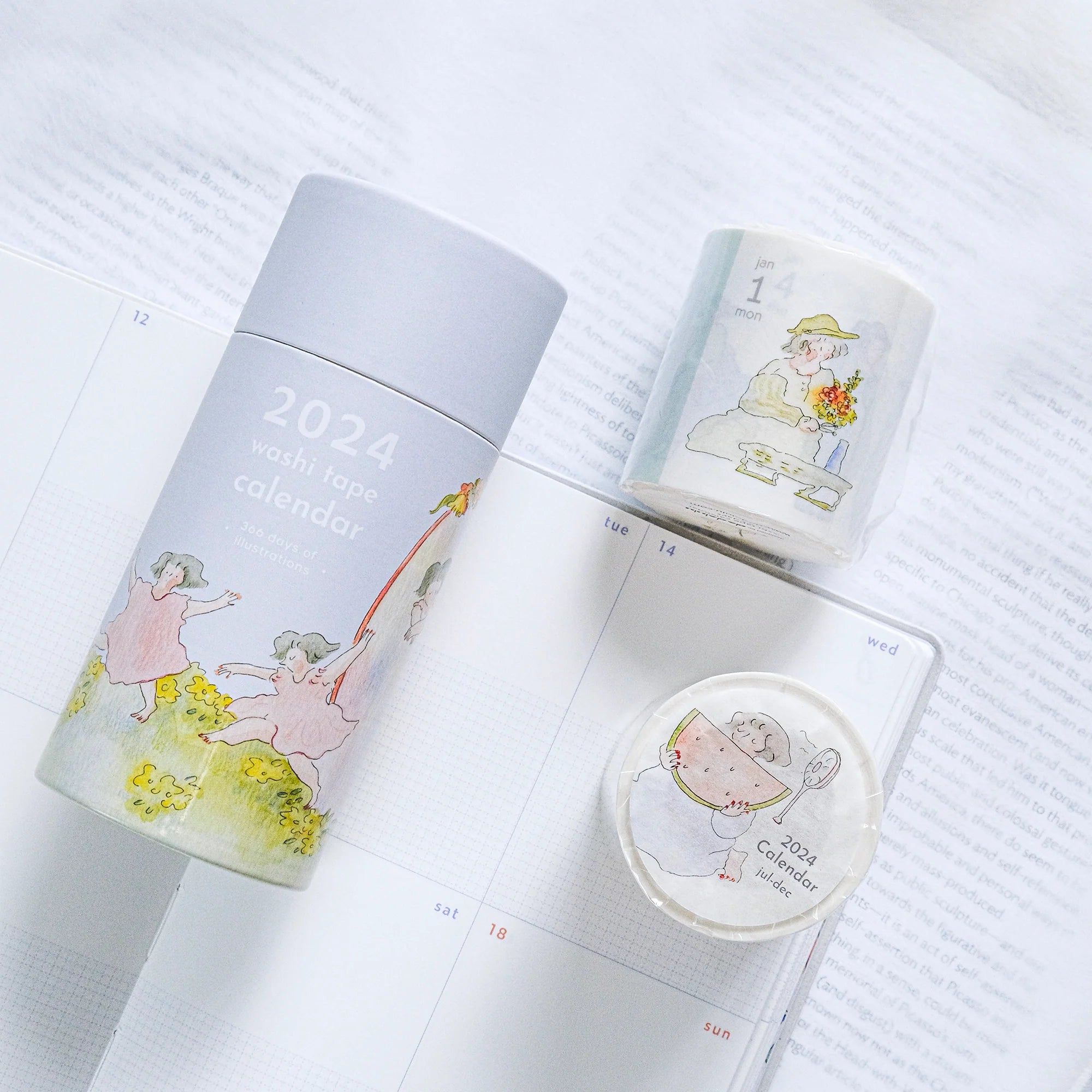Dodolulu 2024 Washi Tape Set - 365 Days of Decorative Japanese Paper Tapes for Scrapbooking, Journaling, Bullet Planning & DIY Crafts - Perfect for Gift Wrapping, Home Decor & School Projects