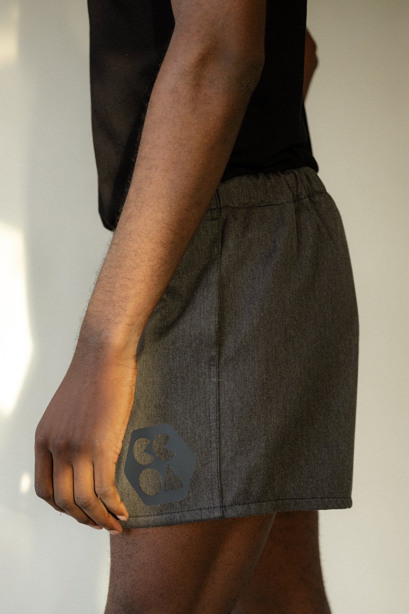 Eco-Friendly Men's Heavyweight Sports Shorts - Charcoal Marl Color - Perfect for Gym, Running & Outdoor Activities