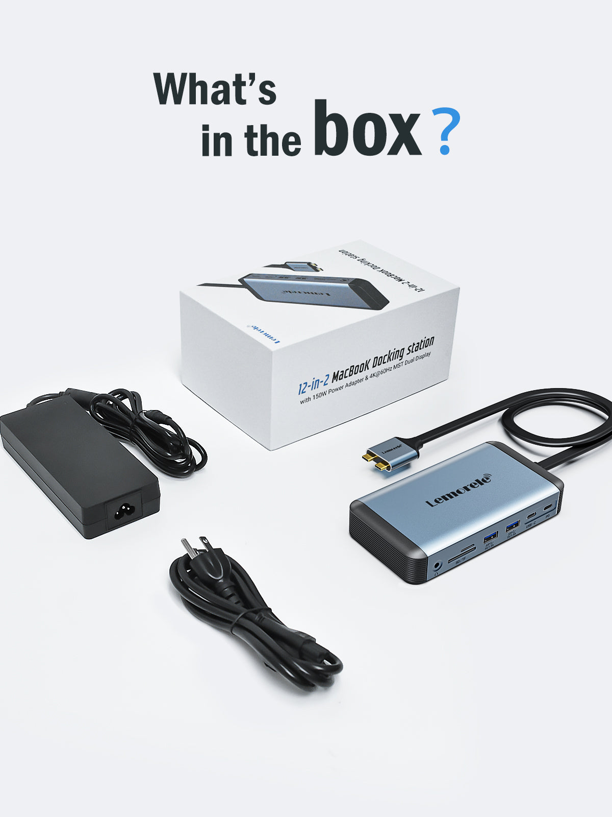 LEMORELE™ TC73 12-in-1 USB C Docking Station for MacBook Pro/Air - Dual Monitor 4K HDMI, USB 3.0 Ports, SD/TF Card Reader - Perfect for Home Office, Gaming & Video Editing Setup