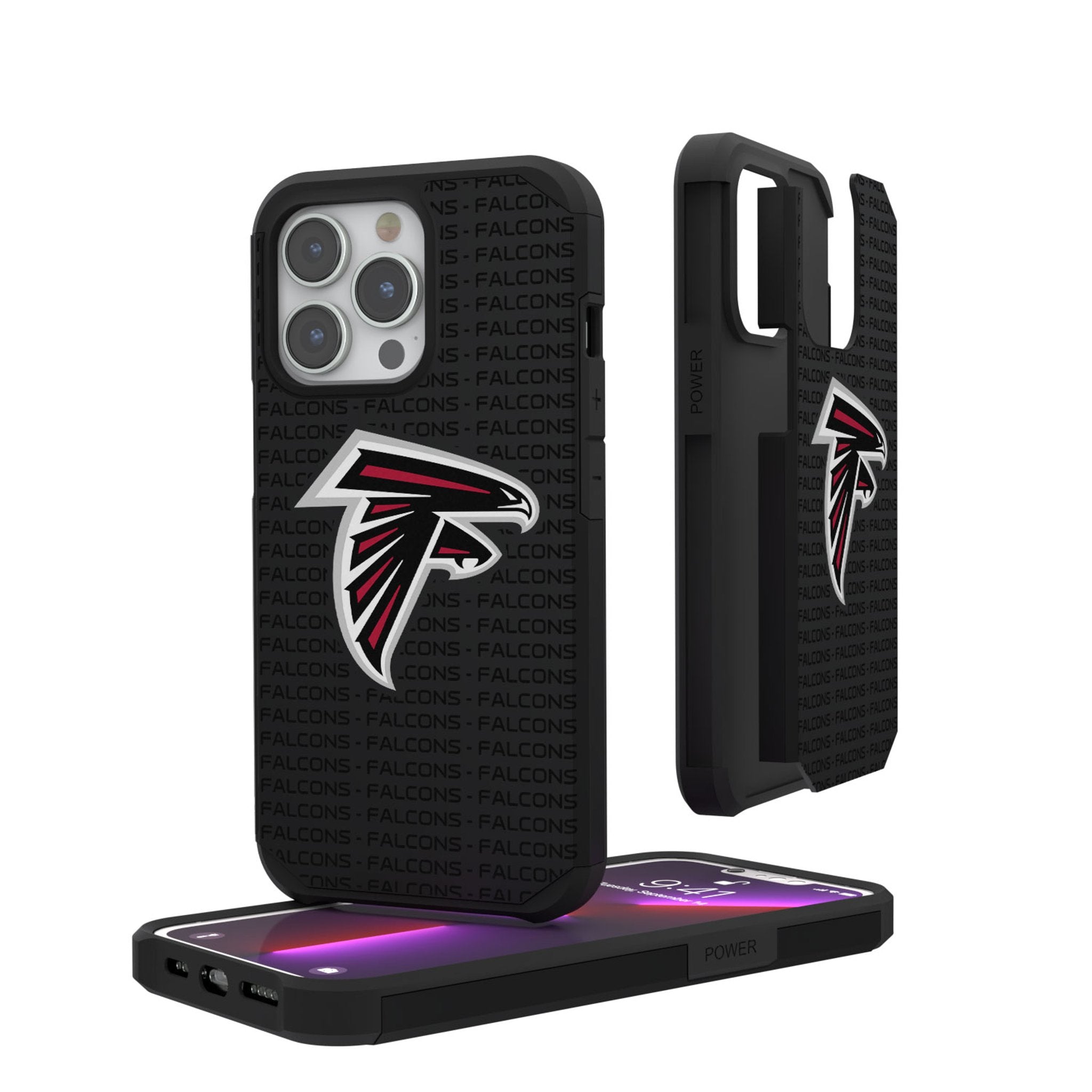 Atlanta Falcons Text Backdrop Rugged Phone Case - Durable Protective Cover for iPhone & Samsung - Perfect for Game Day & Outdoor Activities