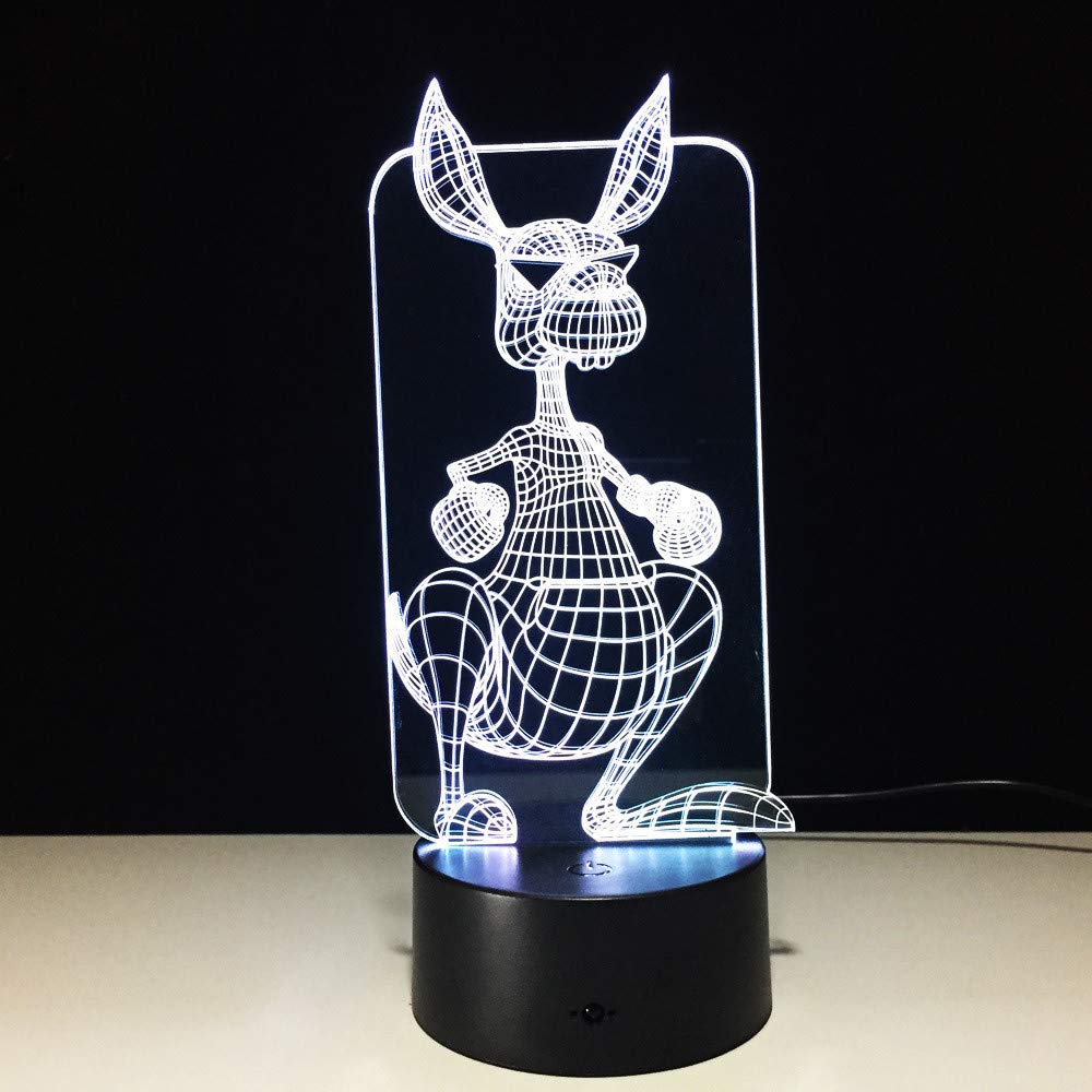3D LED Night Light USB/Battery Powered - Acrylic Kids Bedside Lamp for Bedroom, Nursery & Table Decor - Soft Glow for Sleep, Relaxation & Nighttime Safety