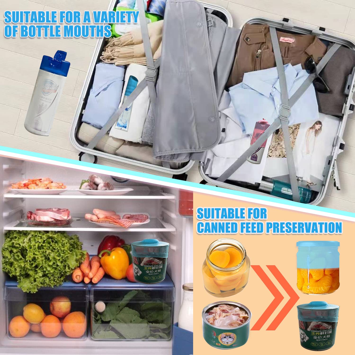 Reusable Silicone Elastic Sleeves - Leak Proof Travel Container Covers for Luggage | Kitchen, Toiletries & Ice Box Accessories | Perfect for Travel, Home & Camping Use