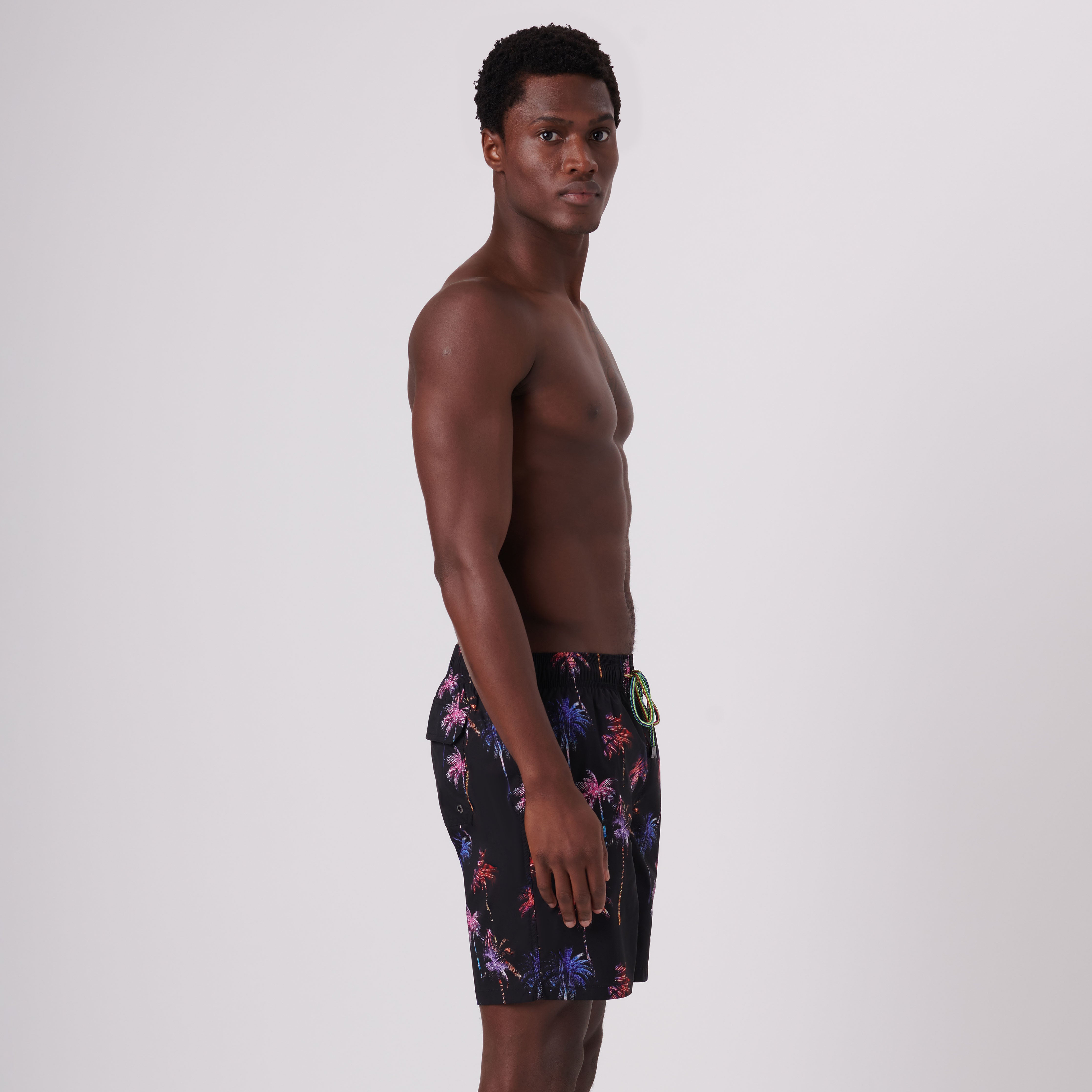 Cosmo Palm Trees Swim Trunks for Men - Quick Dry Beach Shorts with Pockets | Perfect for Swimming, Vacation & Summer Outdoor Activities