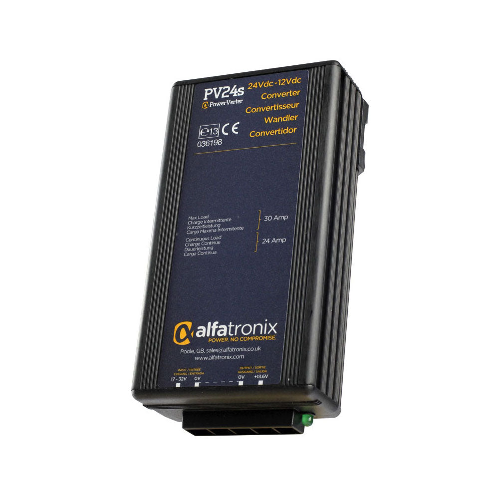 Alfatronix 24V to 12V DC Voltage Converter 24A - Power Supply for Car Audio, RV, Marine & Solar Systems