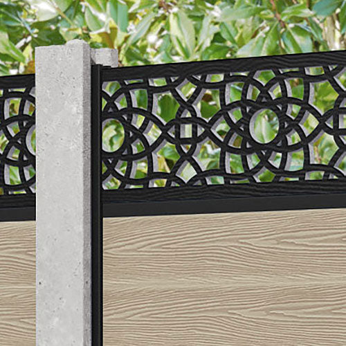 Classic Amber Fence Panel - Light Oak Wood Privacy Screen for Concrete Posts | Outdoor Garden Fence, Backyard Boundary, and Patio Partition