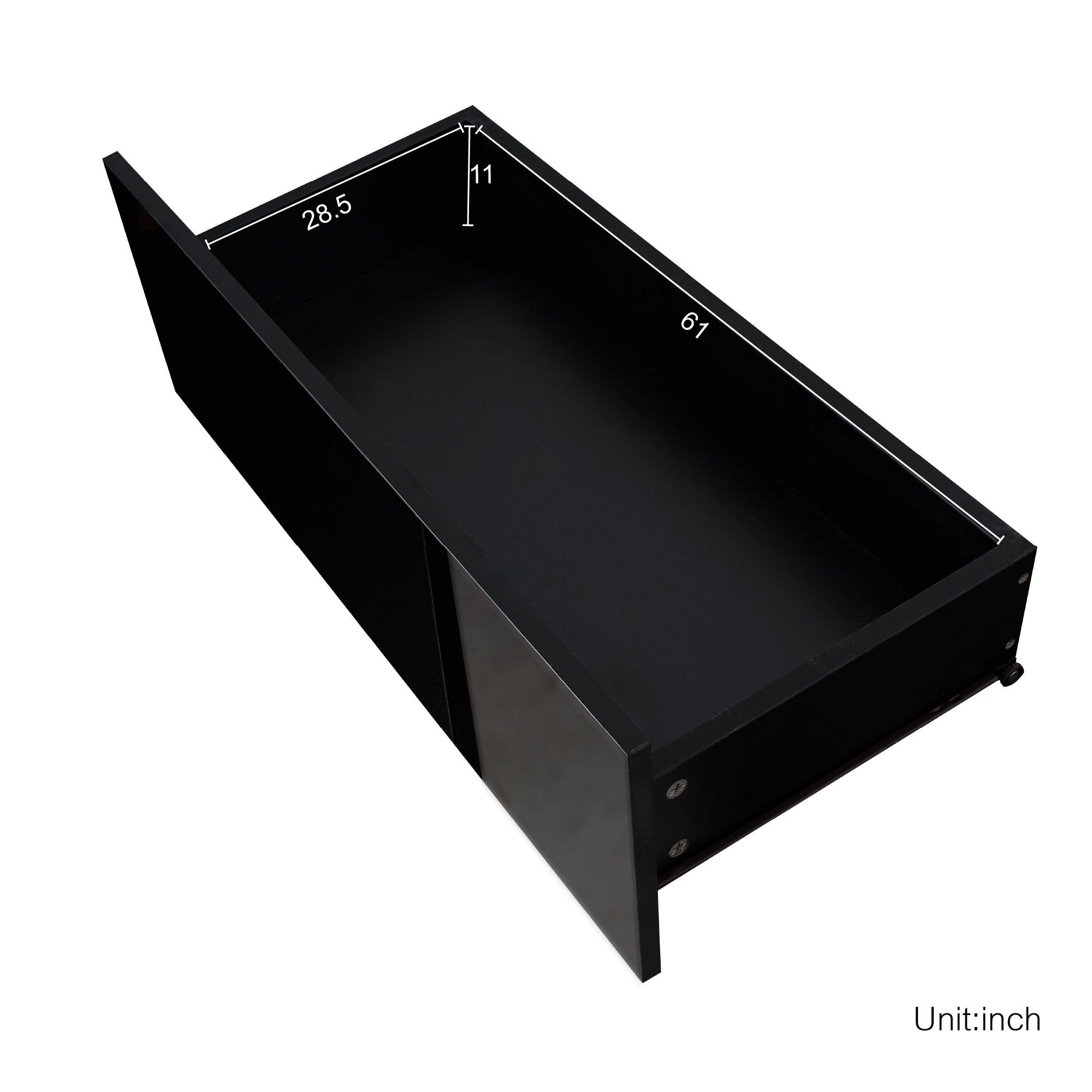 Black TV Stand with LED RGB Lights - Modern Flat Screen TV Cabinet for Gaming Consoles - Perfect for Living Room, Bedroom & Lounge Room Decor (Black) - Ideal for Movie Nights & Gaming Setup