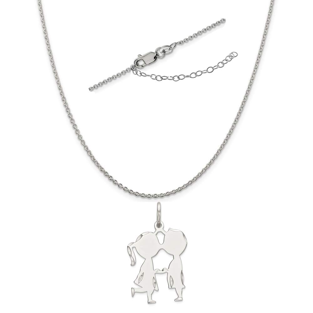 Sterling Silver Anti-Tarnish Engravable Couple Kissing Pendant Necklace for Anniversary, Valentine's Gift - Perfect for Romantic Occasions and Jewelry Gifts